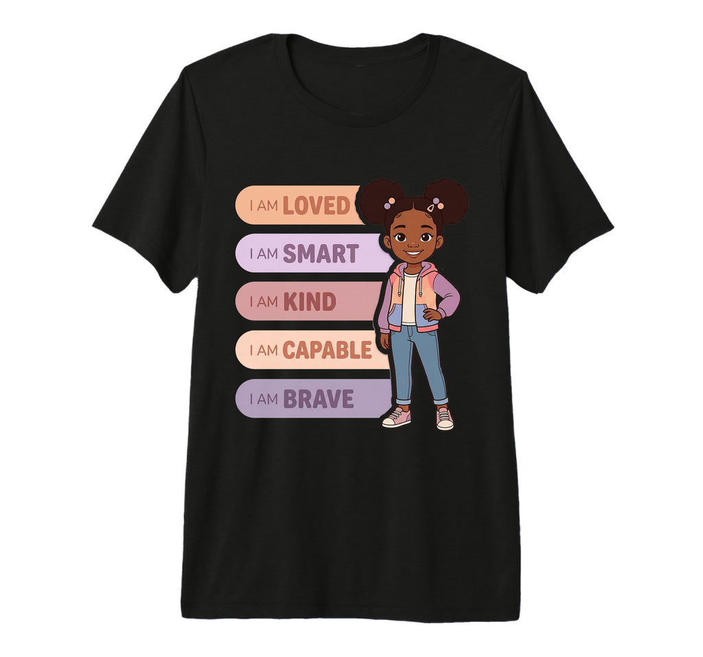 Black Affirmations I Am Brave Smart Kind T-Shirt - Minimalist Print Unisex - T-Shirt, Sweatshirt, Hoodie
