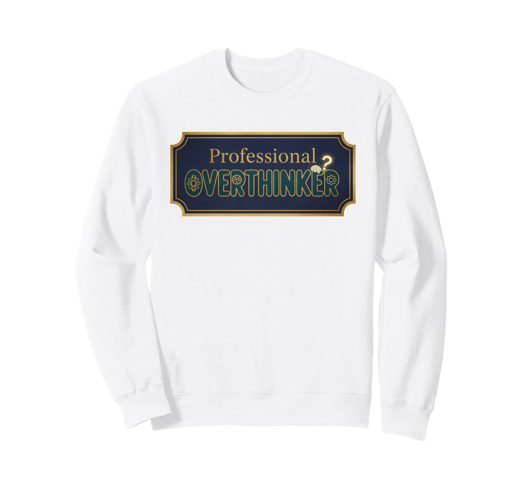 Navy Professional Overthinker Sign Sweatshirt - Unique Graphic for Adults - T-Shirt, Sweatshirt, Hoodie