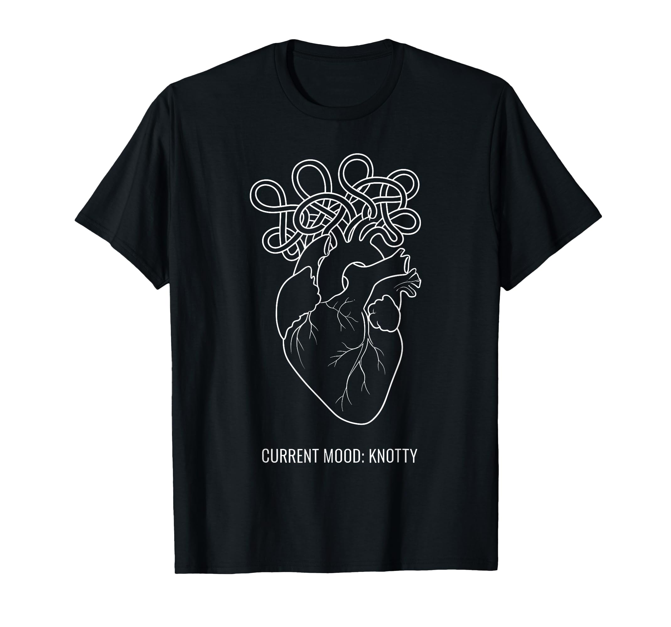 Overthinker Tangled Heart Knotty T-Shirt - Aesthetic Graphic Men Women - T-Shirt, Sweatshirt, Hoodie