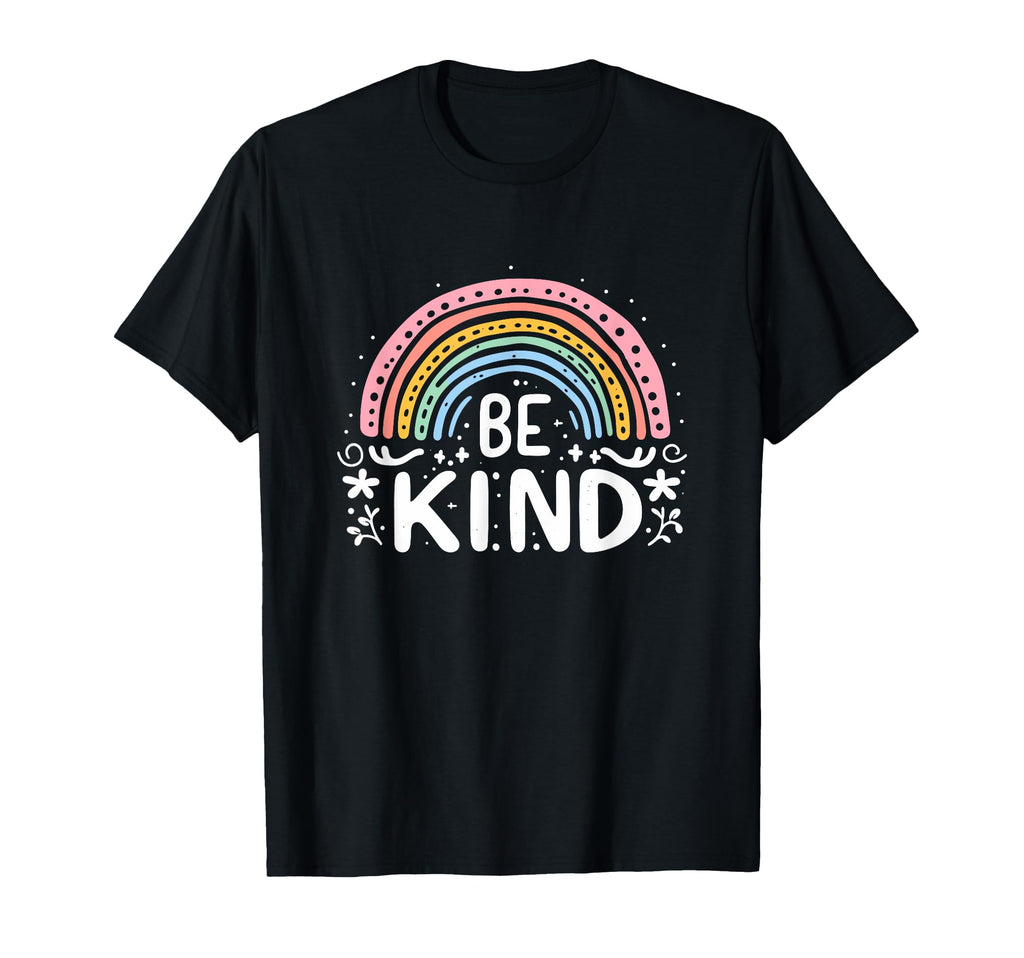 Be Kind Rainbow Groovy Inspirational T-Shirt - Unique Graphic Men Women - T-Shirt, Sweatshirt, Hoodie