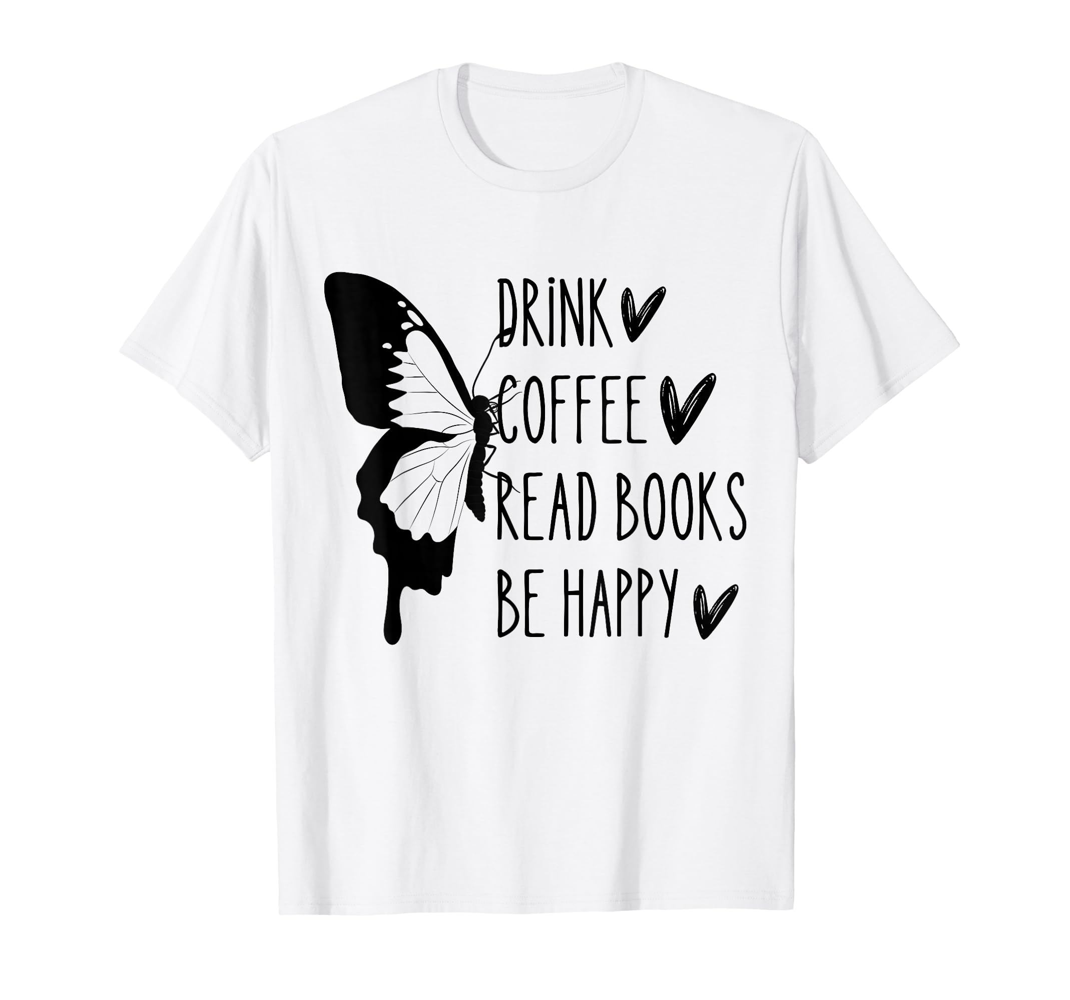 Funny Mom Butterfly Drink Coffee Read T-Shirt - Custom Art Print Men Women - T-Shirt, Sweatshirt, Hoodie