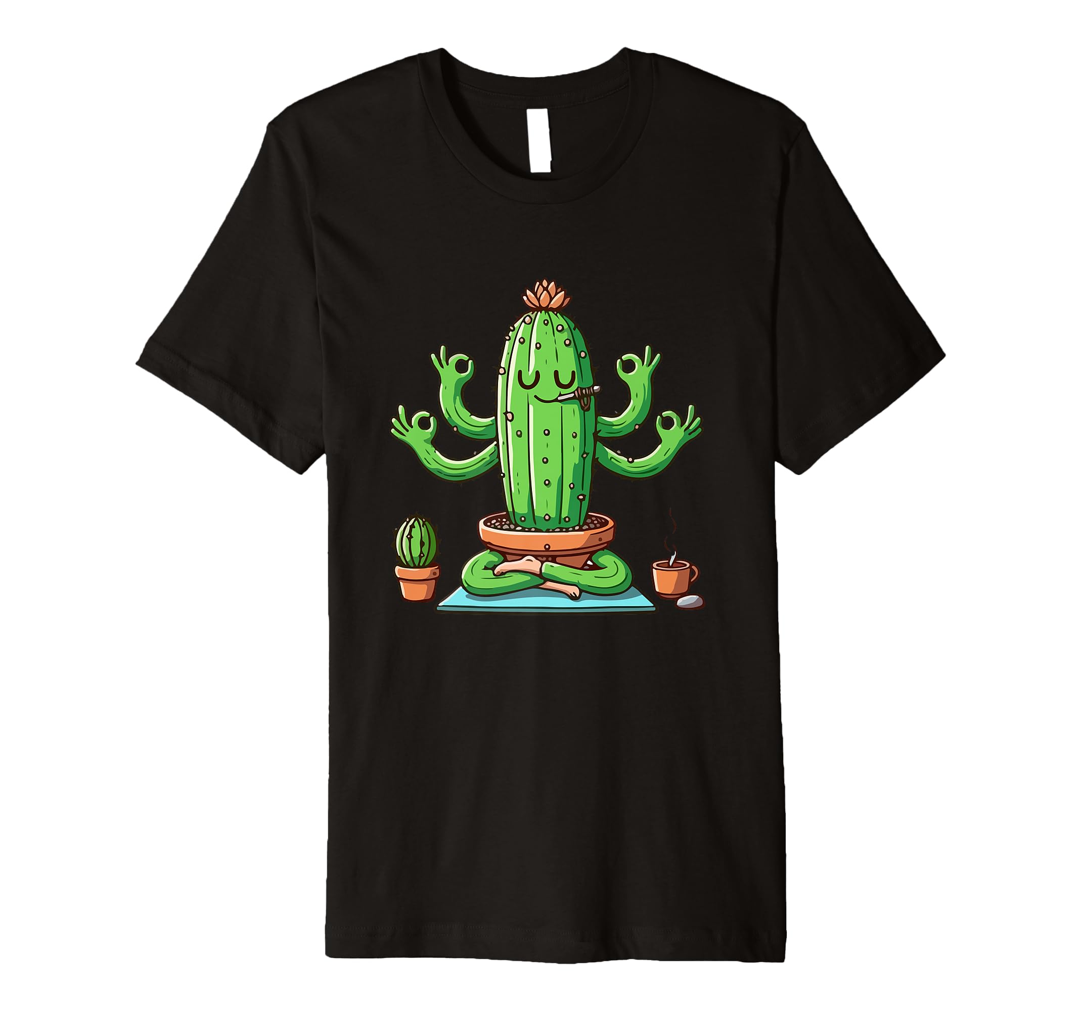 Meditation Cactus Yoga Pose Relaxing T-Shirt - Streetwear Style for Adults - T-Shirt, Sweatshirt, Hoodie