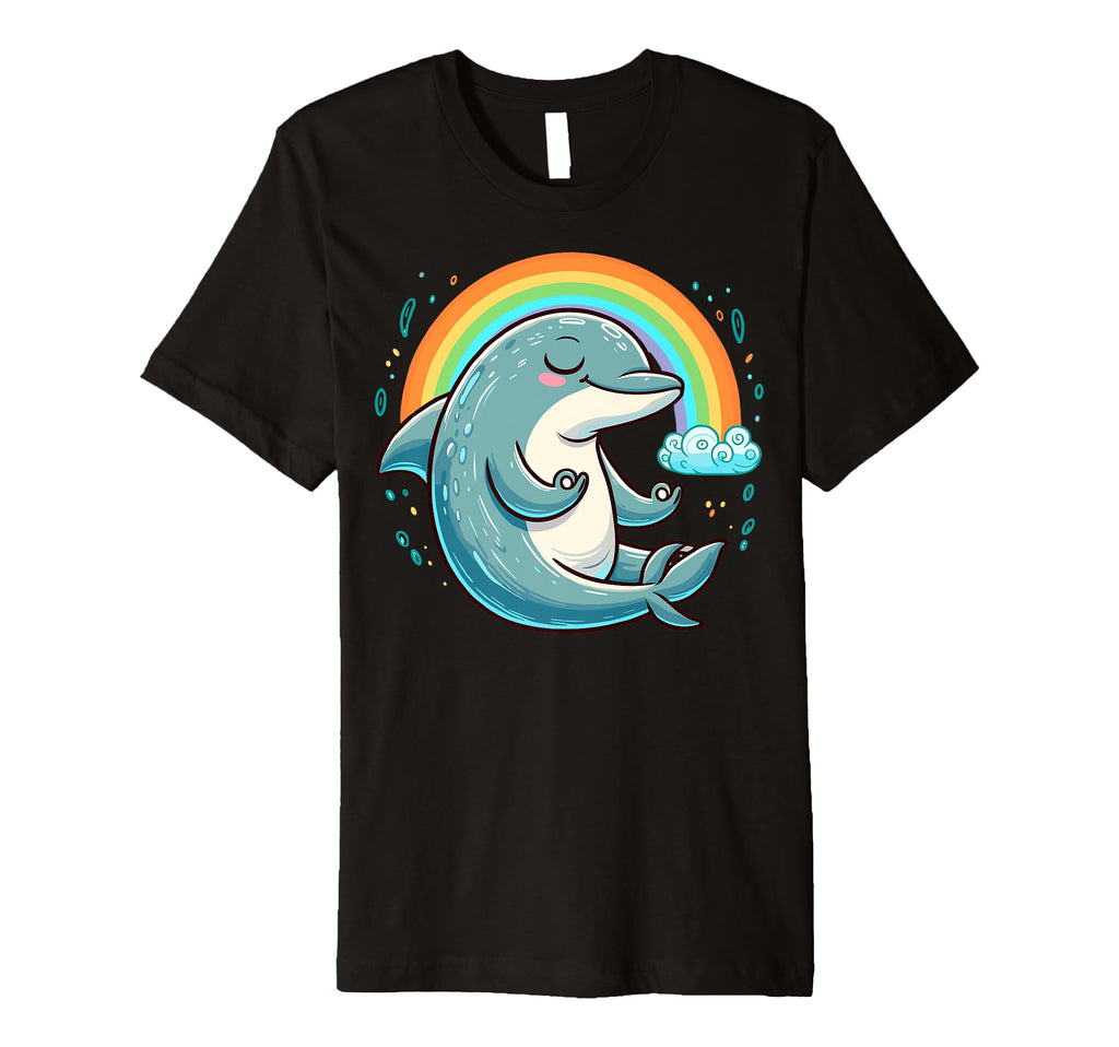 Meditation Dolphin Yoga Pose Relaxing T-Shirt - Unique Graphic Men Women - T-Shirt, Sweatshirt, Hoodie