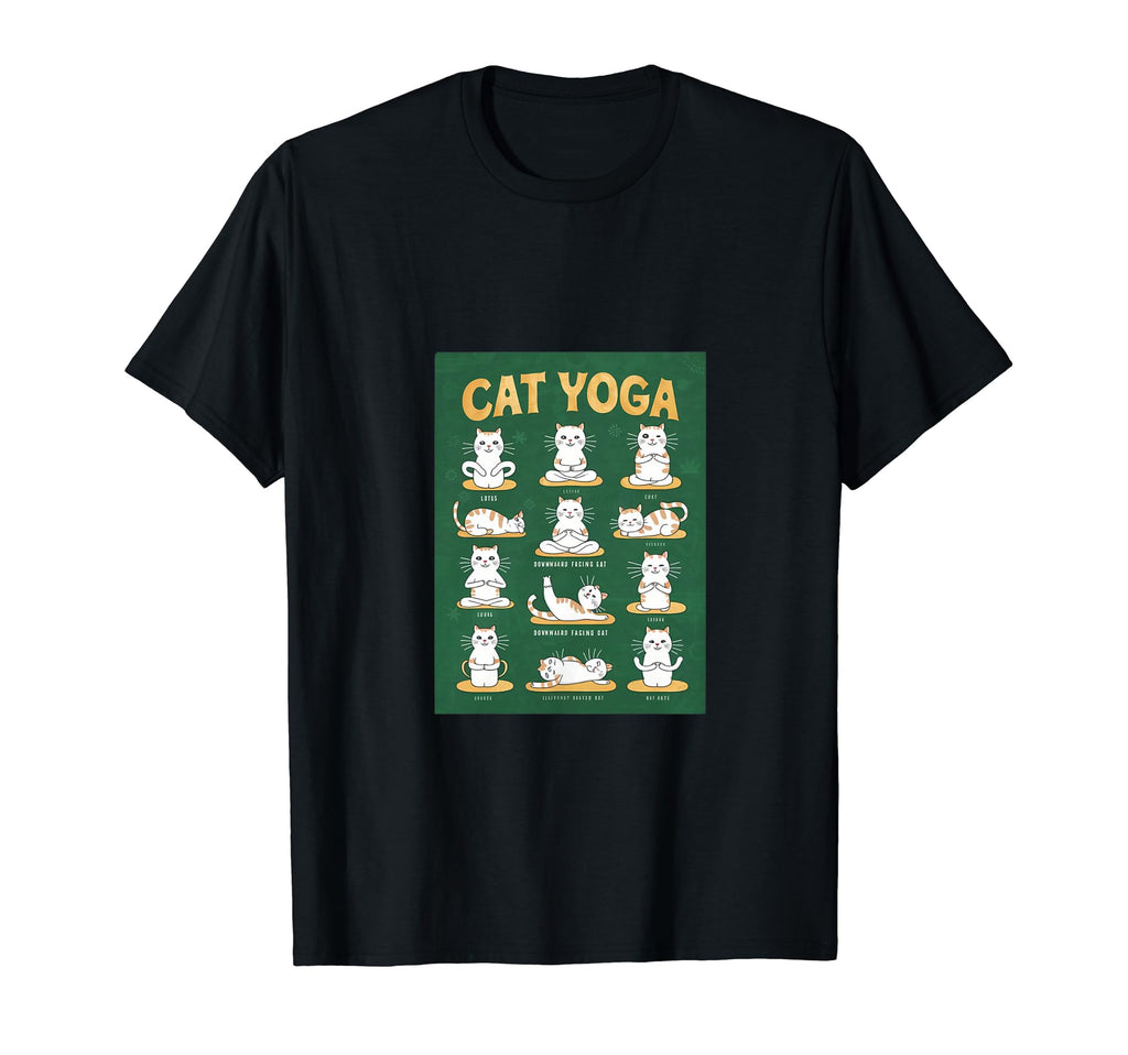 Cat Yoga Poses Cats Practicing Mindfulness T-Shirt - Unique Graphic Unisex - T-Shirt, Sweatshirt, Hoodie