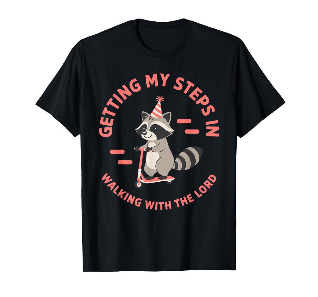 Getting My Steps Walking Lord Raccoon T-Shirt - Trendy Graphic for Adults - T-Shirt, Sweatshirt, Hoodie