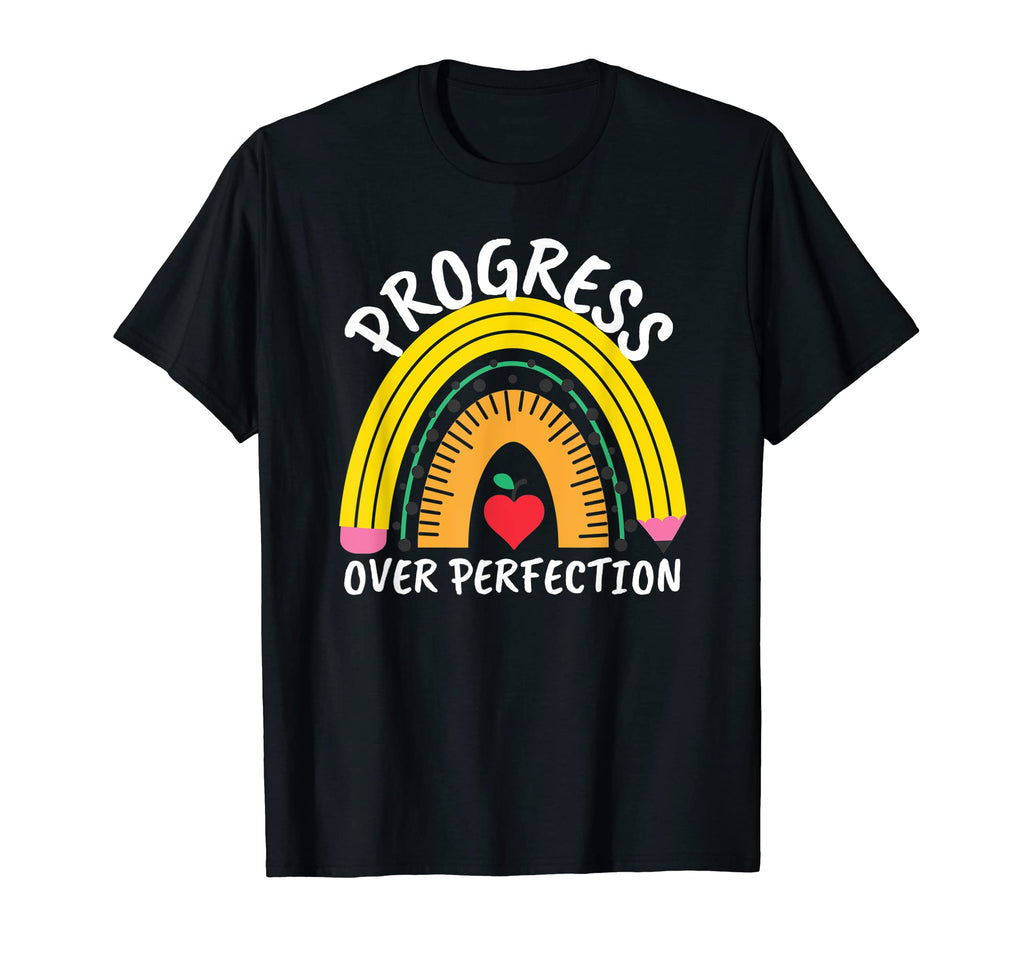 Progress Over Perfection Rainbow T-Shirt - Streetwear Style for Adults - T-Shirt, Sweatshirt, Hoodie