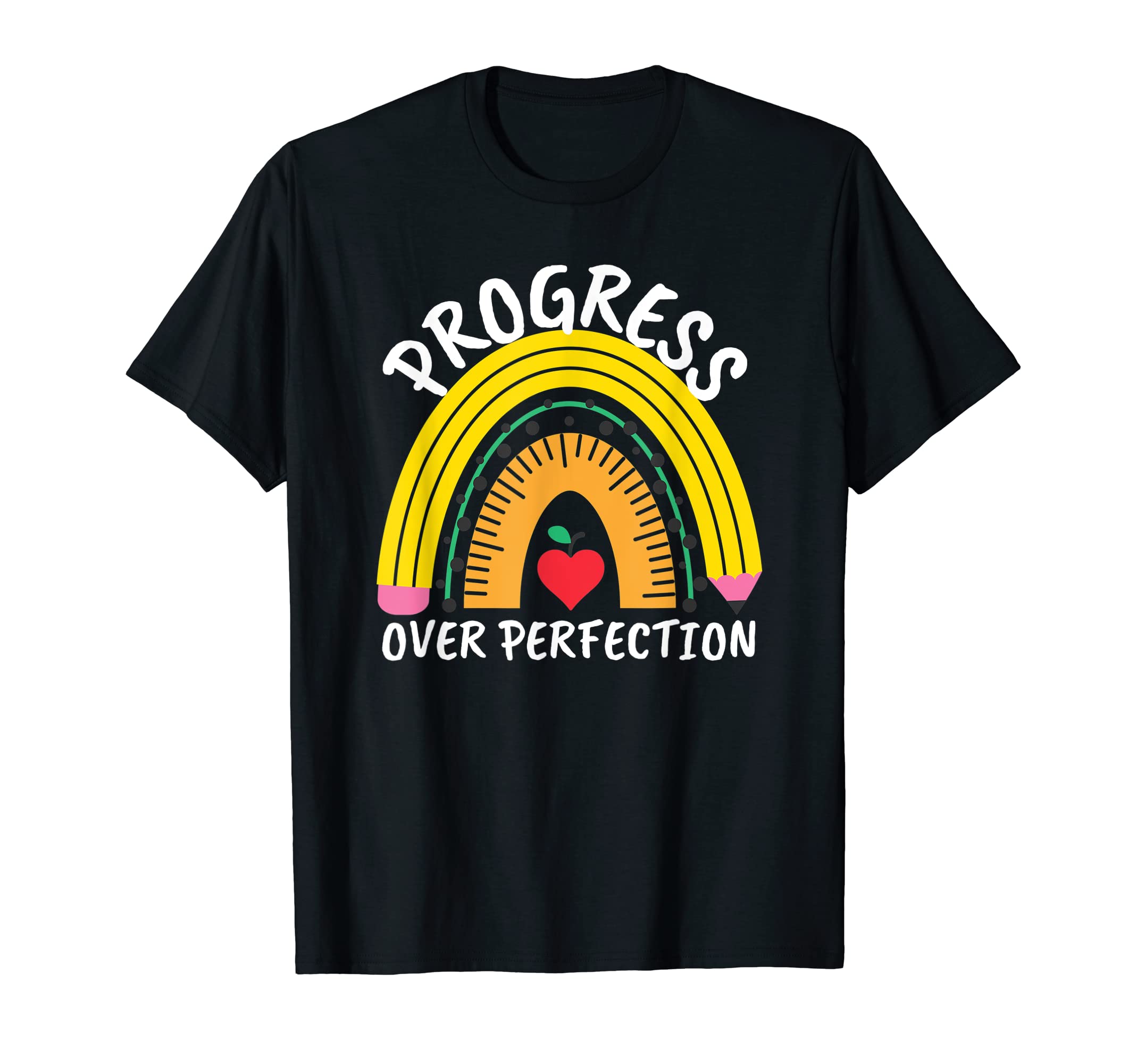 Progress Over Perfection Rainbow T-Shirt - Streetwear Style for Adults - T-Shirt, Sweatshirt, Hoodie
