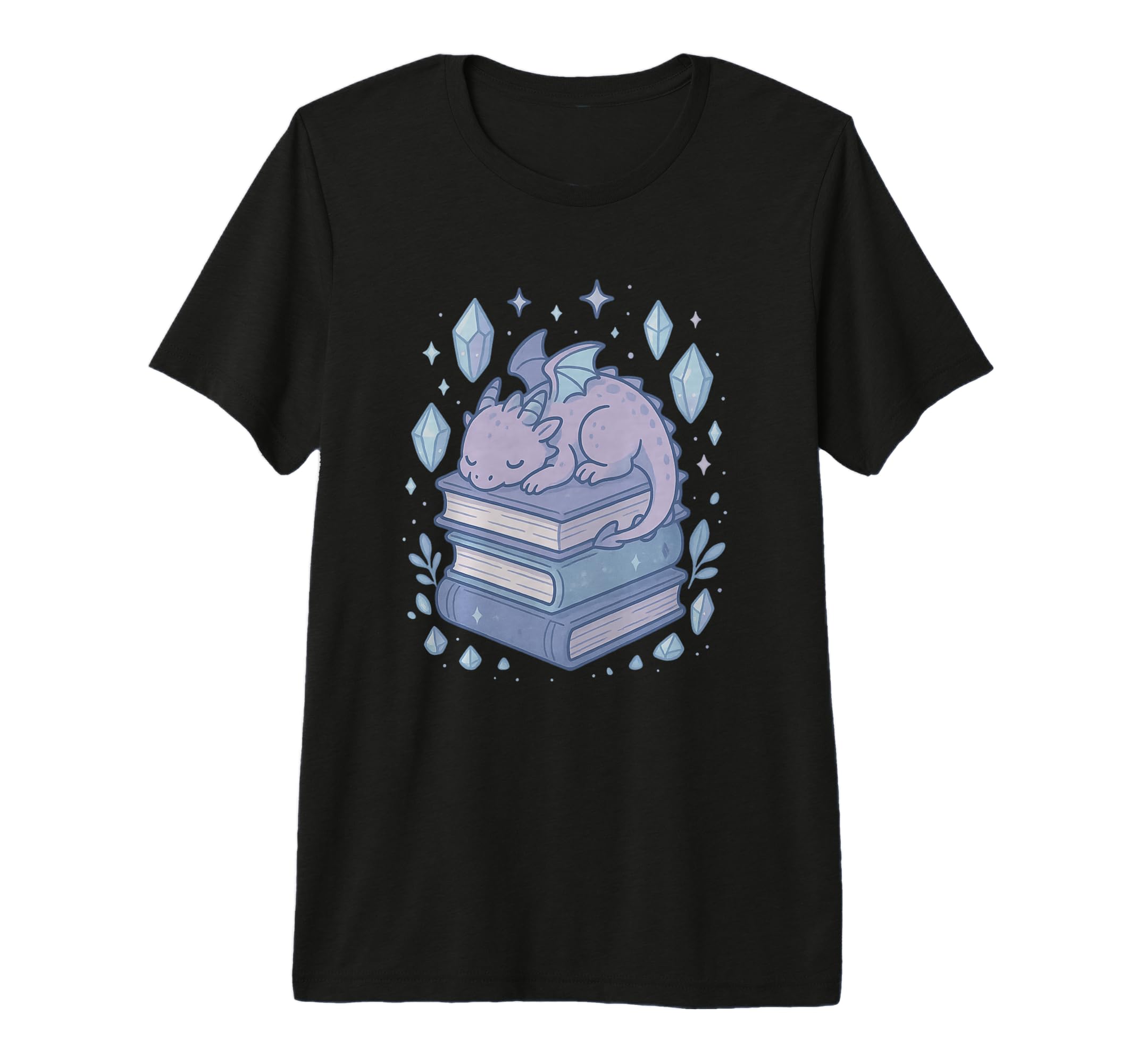 Dragon Sitting Books Fantasy Art T-Shirt - Fun Novelty Design Men Women - T-Shirt, Sweatshirt, Hoodie