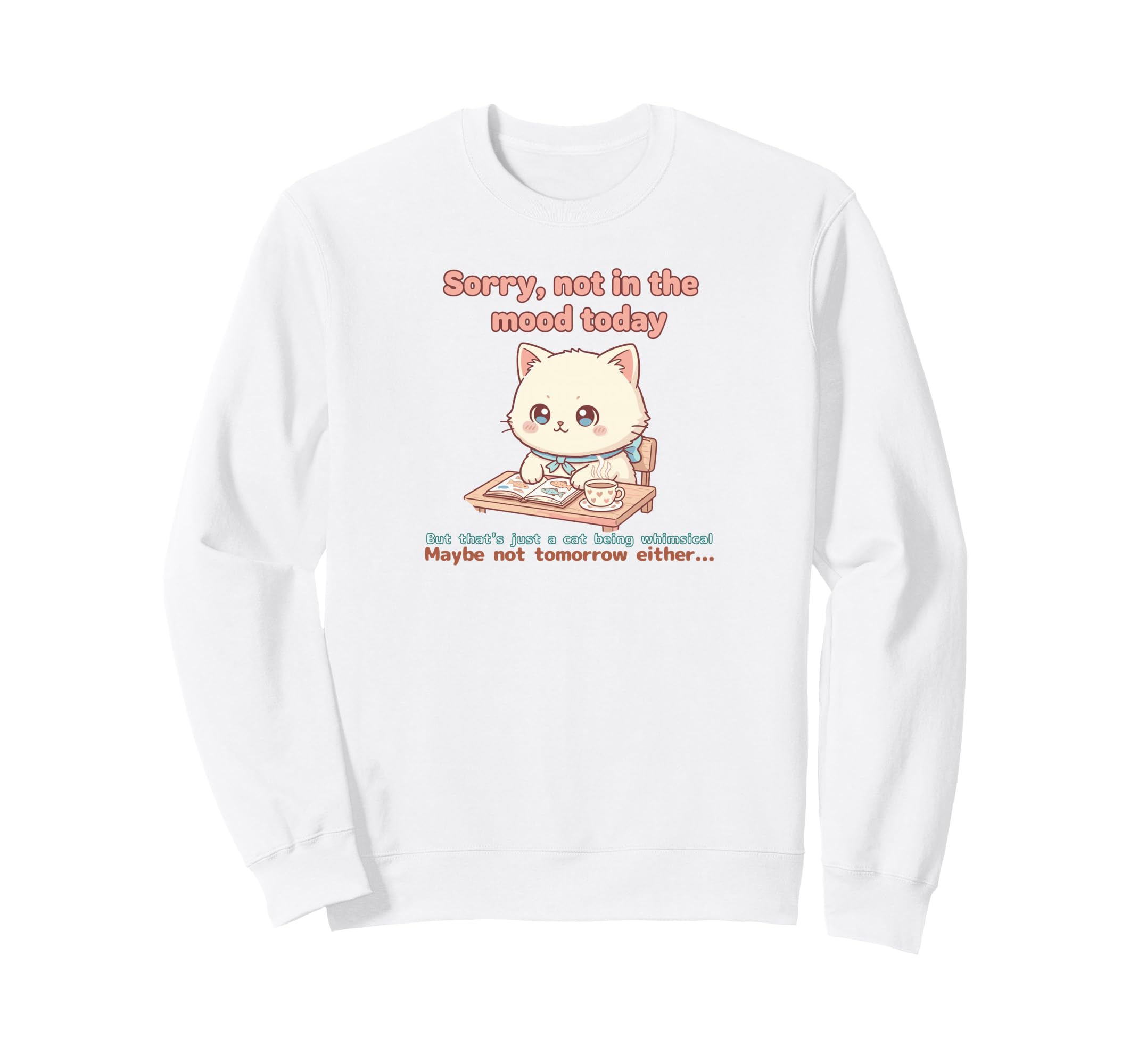 Cat Kawaii Pastel Cozy Funny Coffee Sweatshirt - Novelty Apparel Men Women - T-Shirt, Sweatshirt, Hoodie