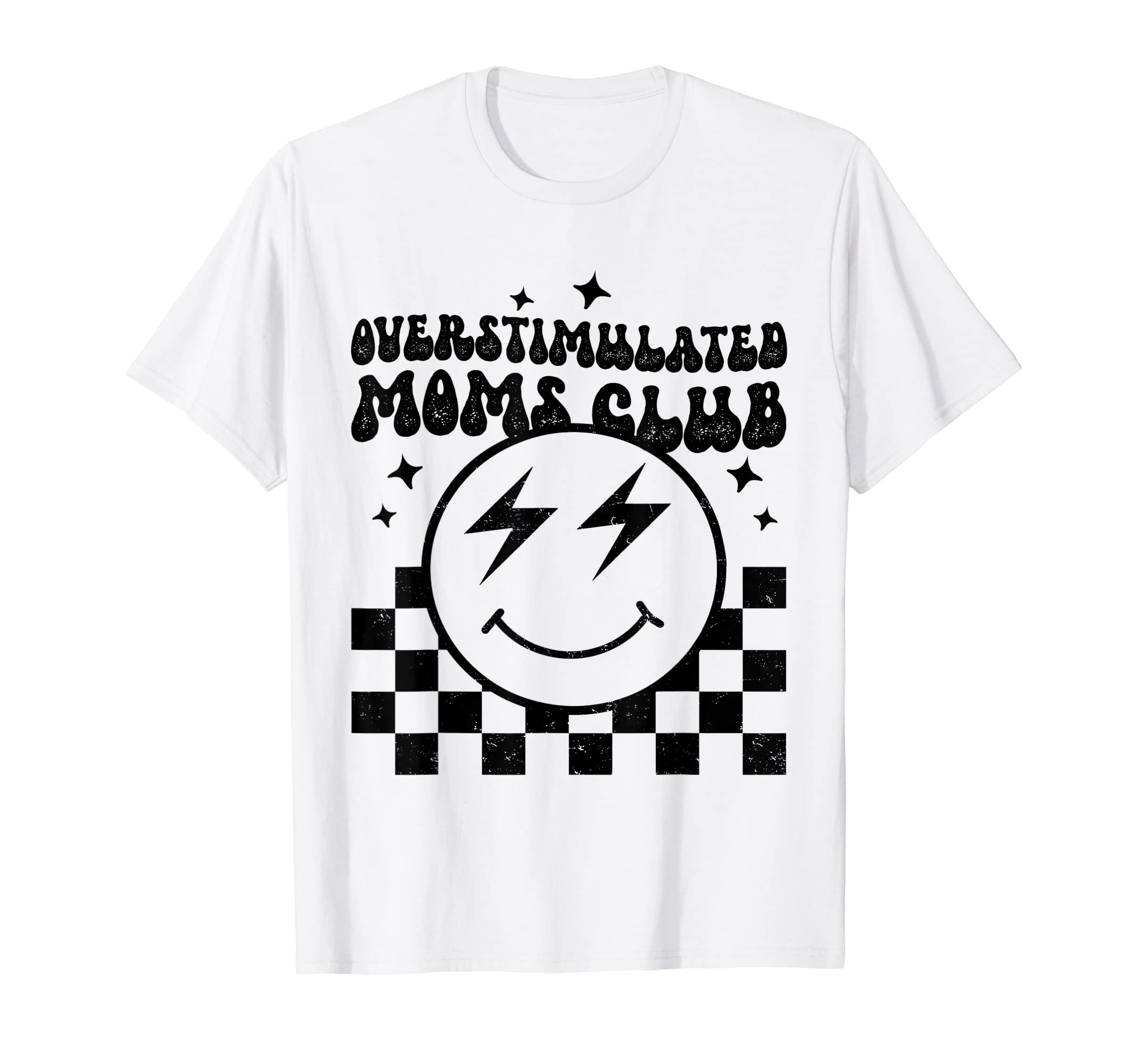 Groovy Overstimulated Moms Club Funny T-Shirt - Minimalist Print Unisex - T-Shirt, Sweatshirt, Hoodie