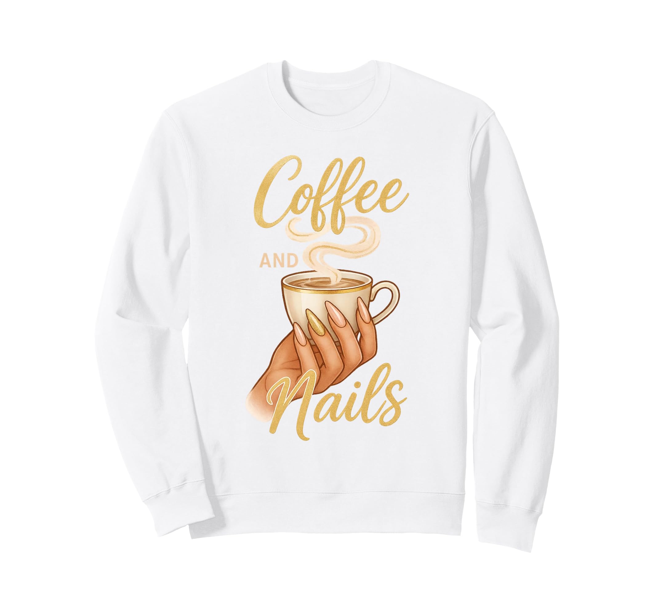 Coffee And Nails Self Care Nail Techs Sweatshirt - Minimalist Print Unisex - T-Shirt, Sweatshirt, Hoodie