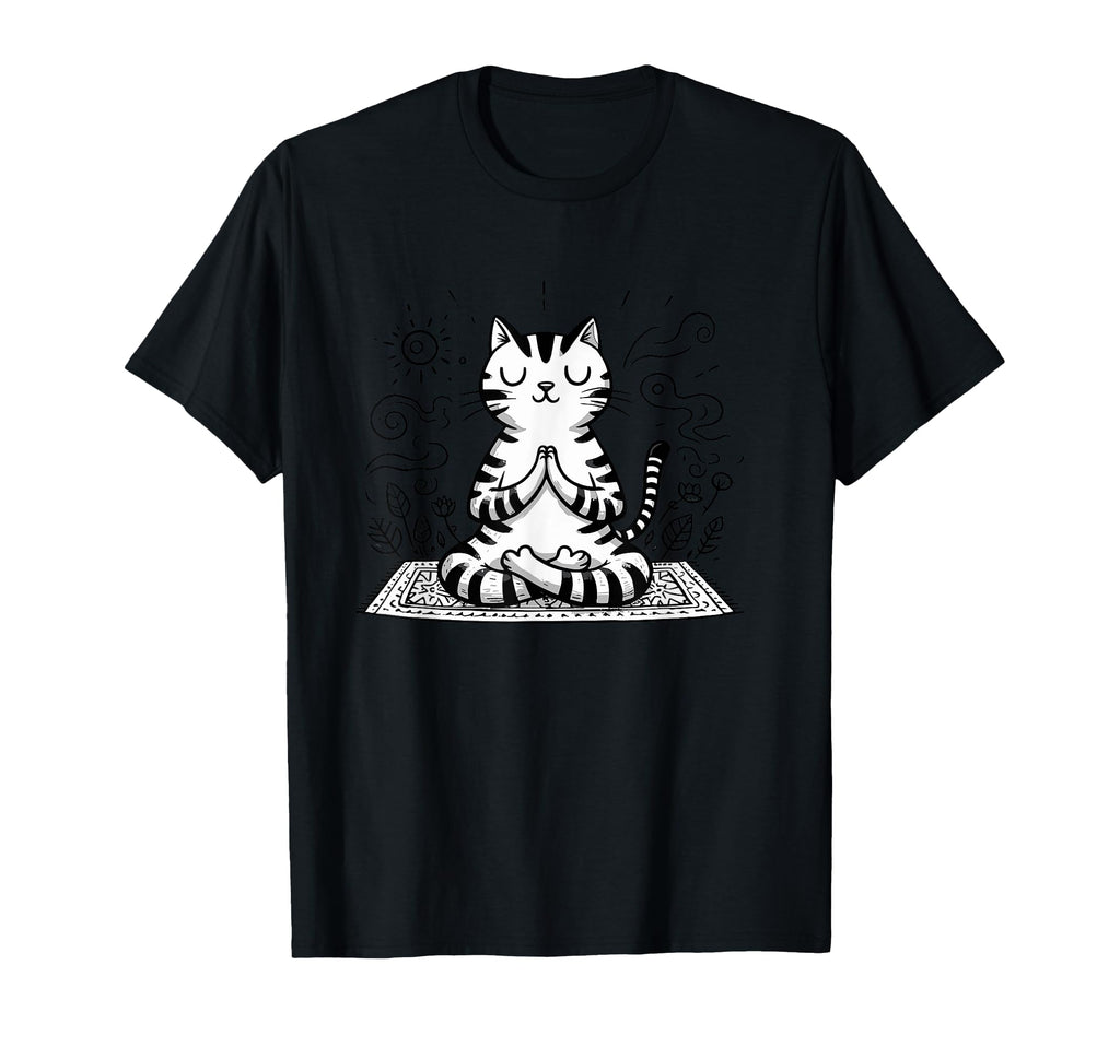 Meditation Cat Yoga Pose Relaxing T-Shirt - Aesthetic Graphic for Adults - T-Shirt, Sweatshirt, Hoodie