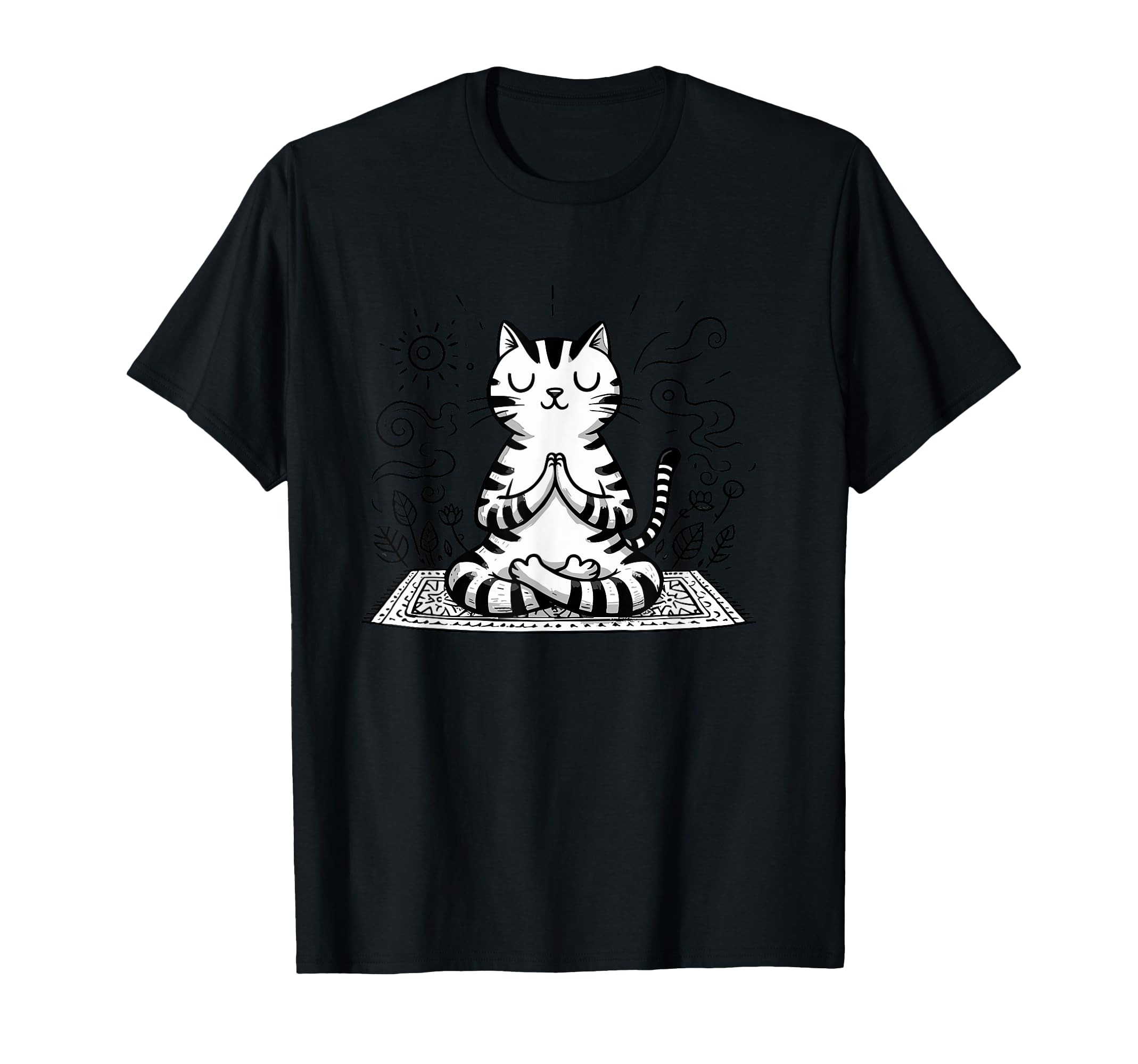 Meditation Cat Yoga Pose Relaxing T-Shirt - Aesthetic Graphic for Adults - T-Shirt, Sweatshirt, Hoodie