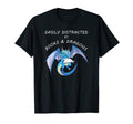 Easily Distracted Dragons And Books Funny T-Shirt - Trendy Graphic Unisex - T-Shirt, Sweatshirt, Hoodie