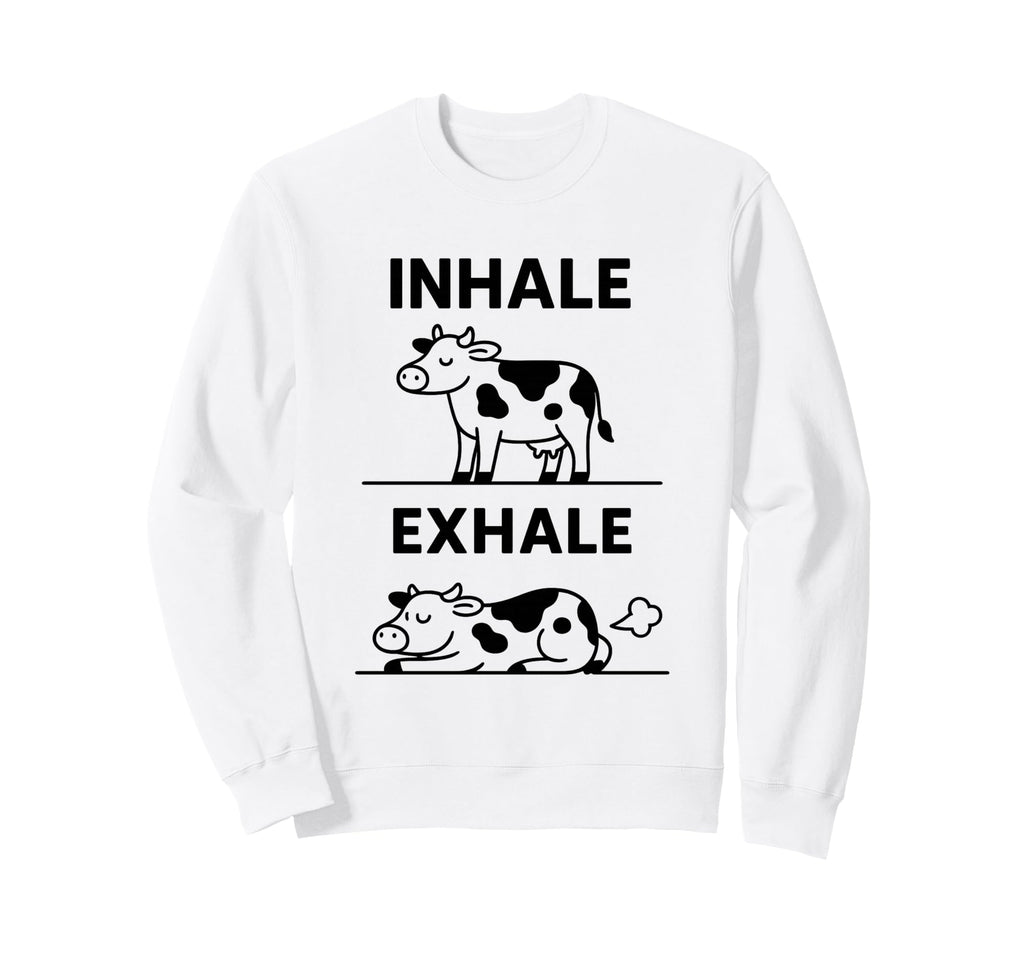 Funny Yoga Inhale Exhale Pooping Sweatshirt - Minimalist Print Unisex - T-Shirt, Sweatshirt, Hoodie