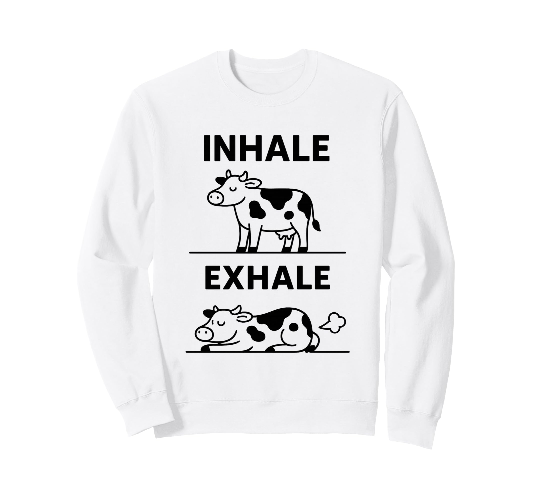 Funny Yoga Inhale Exhale Pooping Sweatshirt - Minimalist Print Unisex - T-Shirt, Sweatshirt, Hoodie