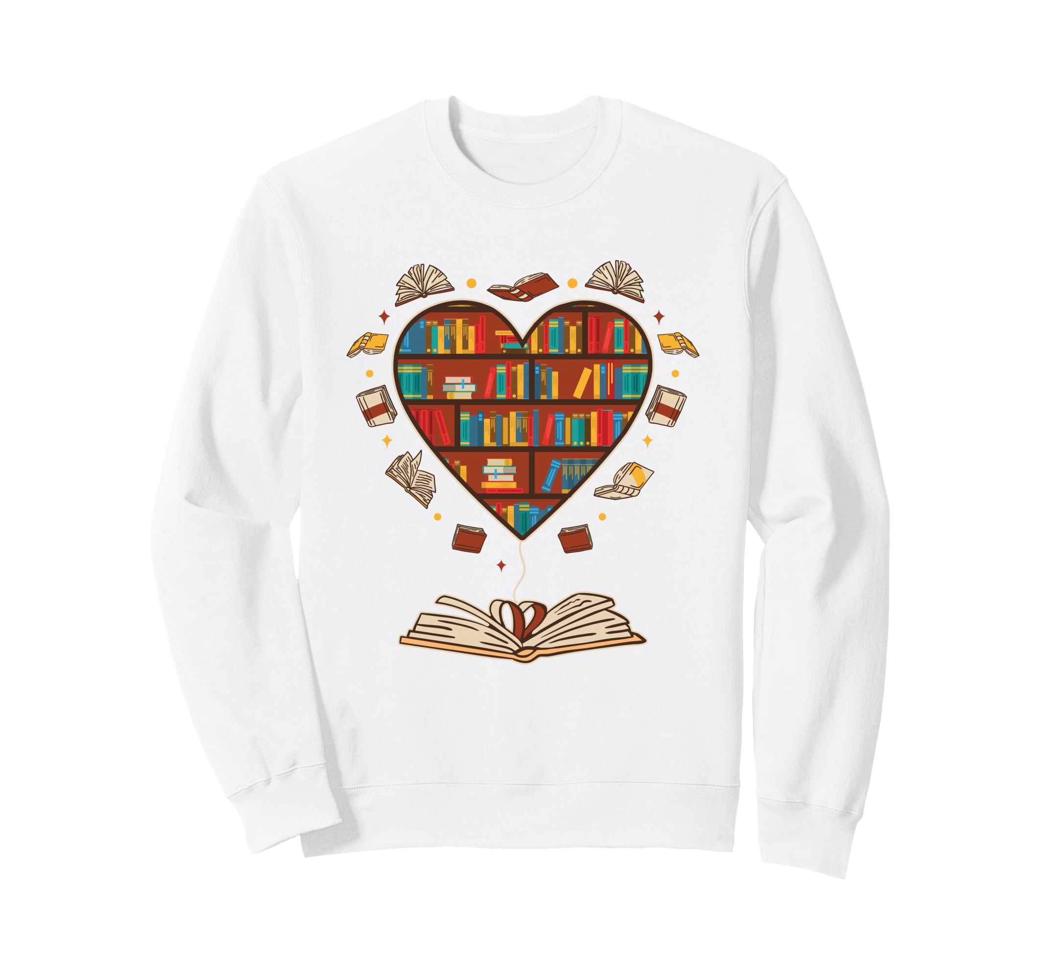 Heart Shaped Bookcase Librarian Sweatshirt - Fun Novelty Design for Adults - T-Shirt, Sweatshirt, Hoodie