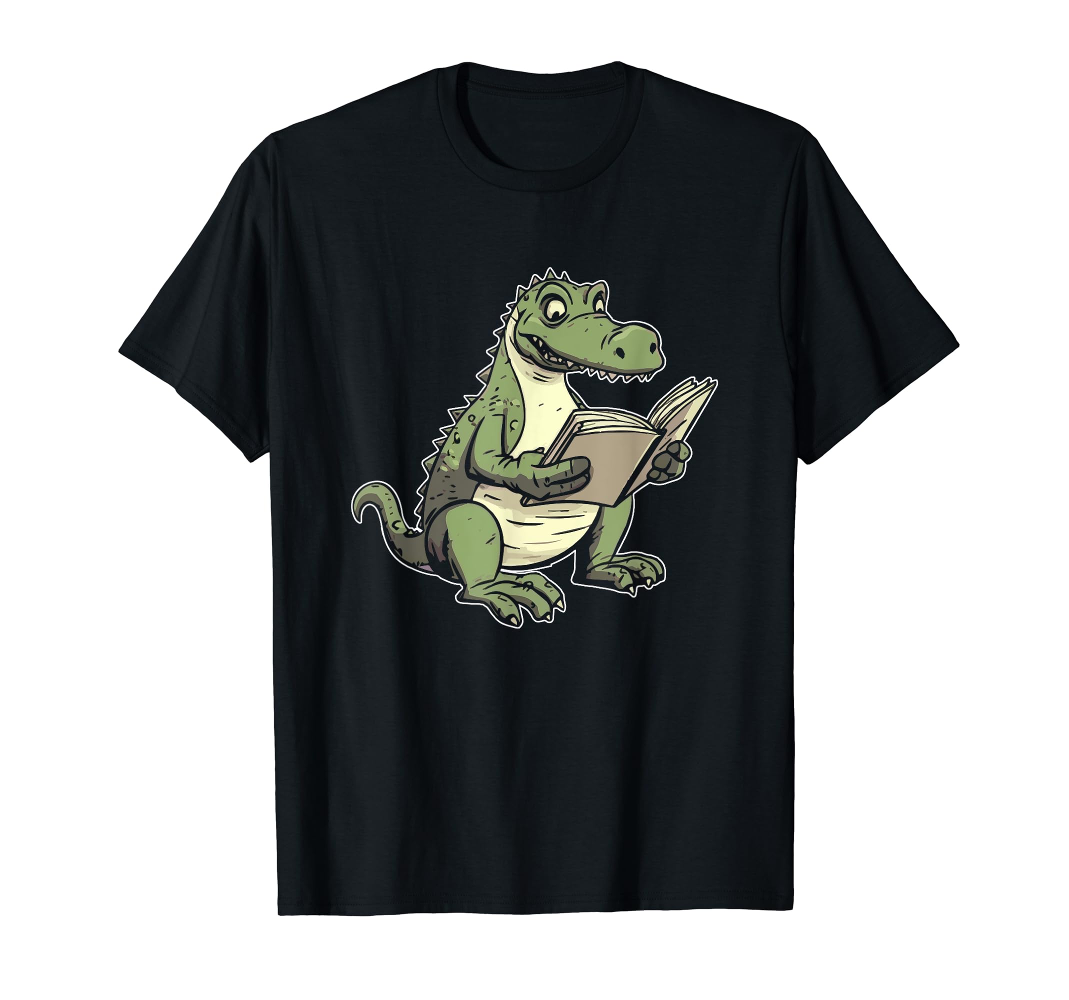 Alligator Reading Books T-Shirt - Casual Everyday Wear Men Women - T-Shirt, Sweatshirt, Hoodie