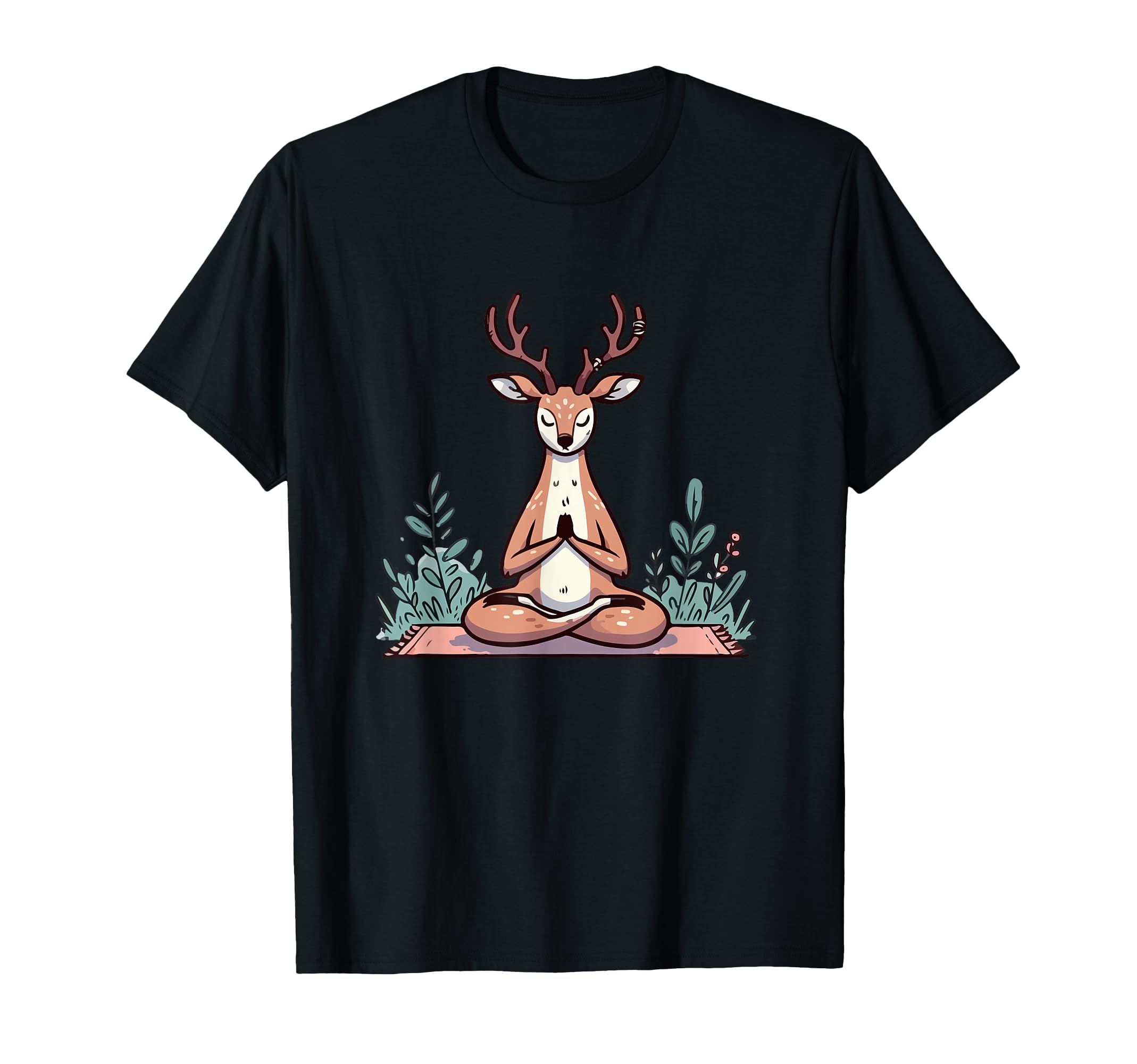 Meditation Deer Yoga Pose Relaxing T-Shirt - Minimalist Print for Adults - T-Shirt, Sweatshirt, Hoodie