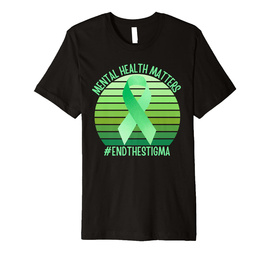 Green Ribbon Mental Health Matters End T-Shirt - Unique Graphic for Adults - T-Shirt, Sweatshirt, Hoodie