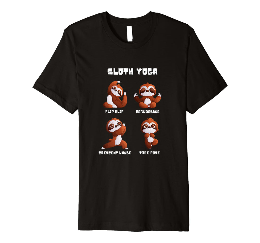 Sloth Yoga Poses Practicing Mindfulness T-Shirt - Trendy Graphic Unisex - T-Shirt, Sweatshirt, Hoodie