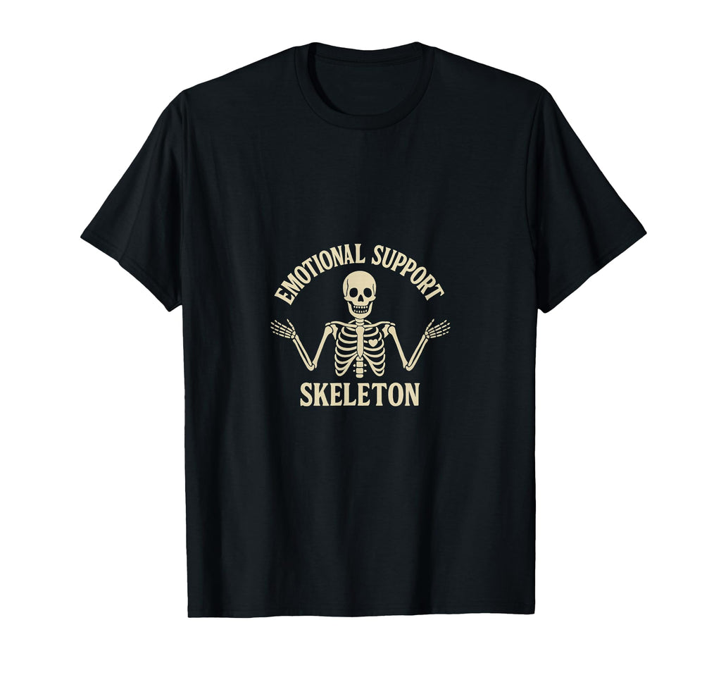 Emotional Support Skeleton Dark Comfort T-Shirt - Graphic Print for Adults - T-Shirt, Sweatshirt, Hoodie