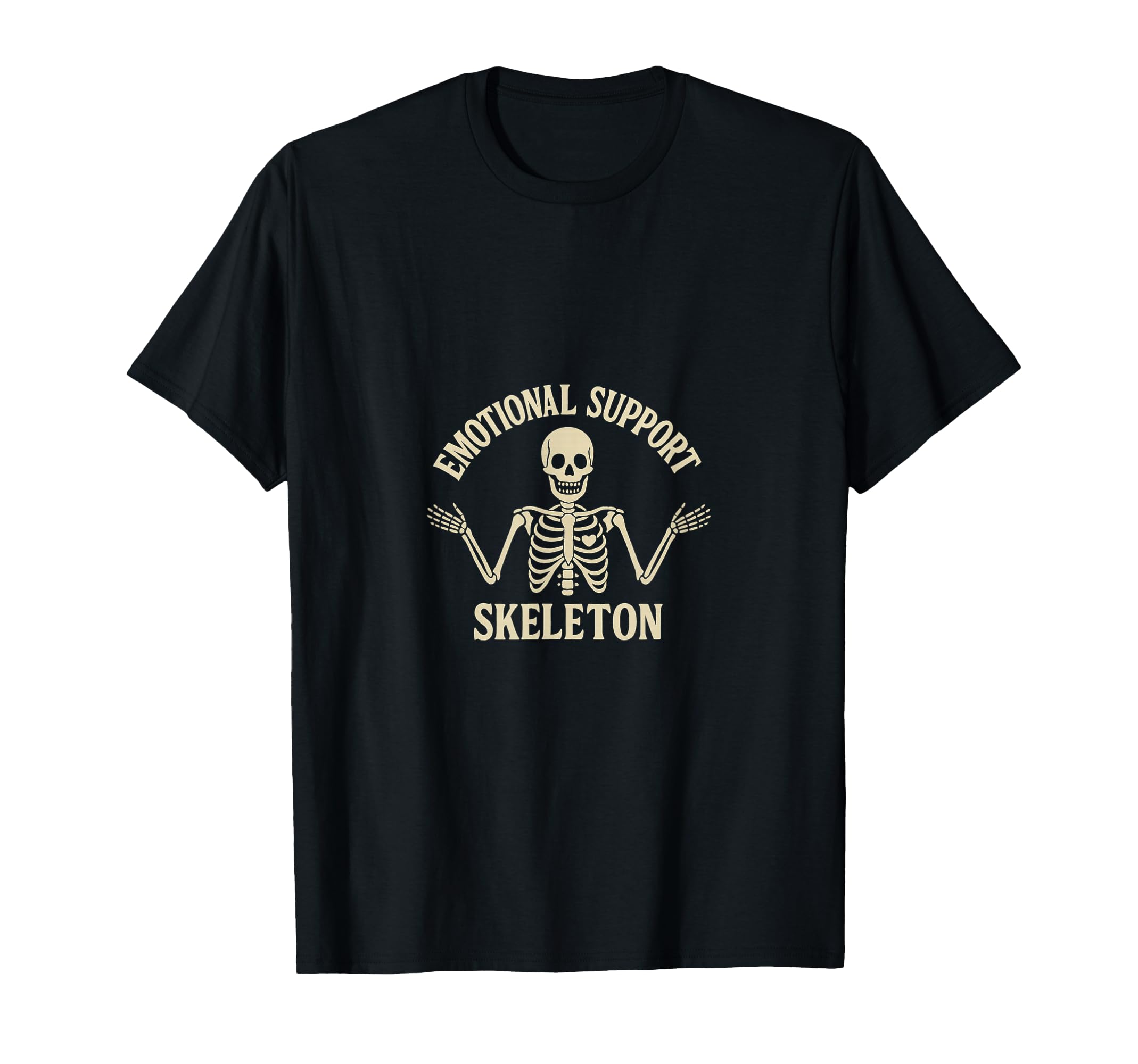 Emotional Support Skeleton Dark Comfort T-Shirt - Graphic Print for Adults - T-Shirt, Sweatshirt, Hoodie