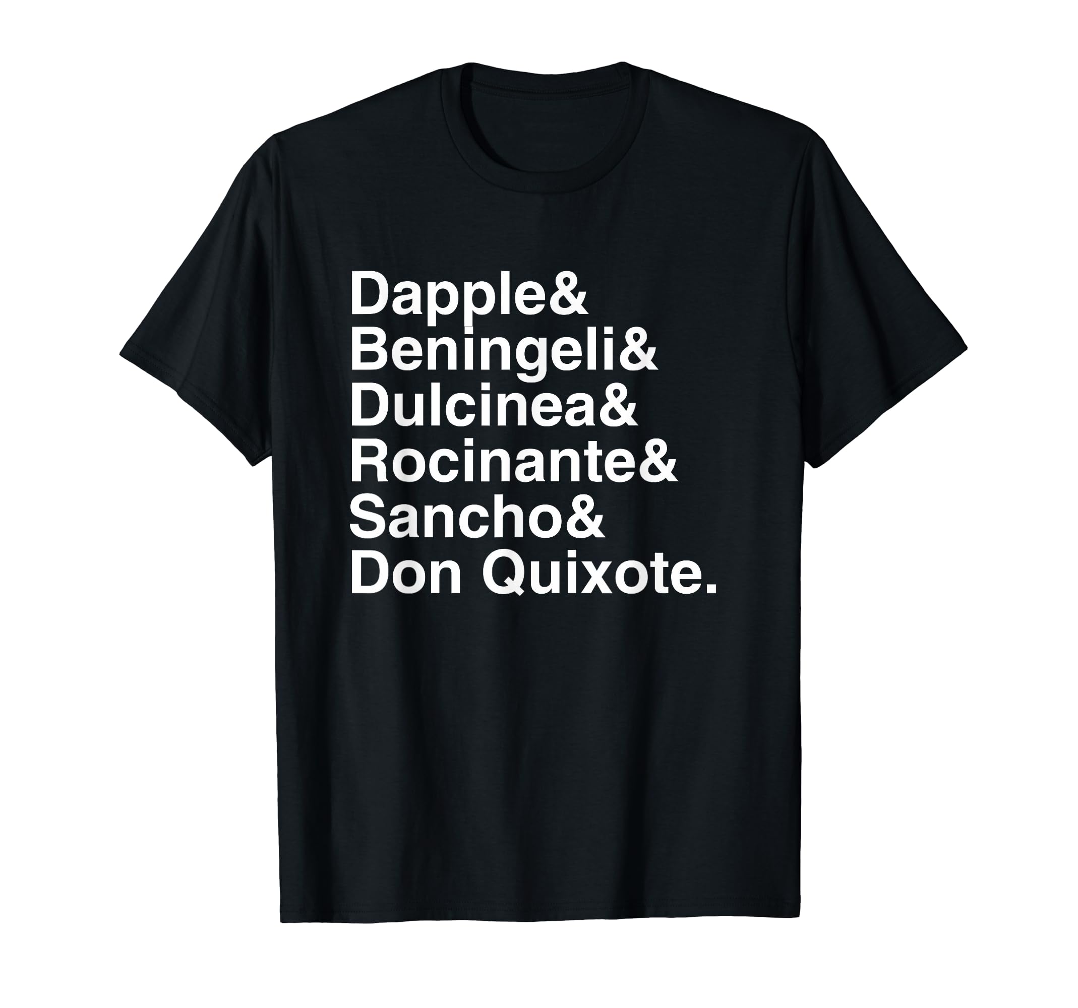 Don Quixote Character List Literature T-Shirt - Graphic Print for Adults - T-Shirt, Sweatshirt, Hoodie