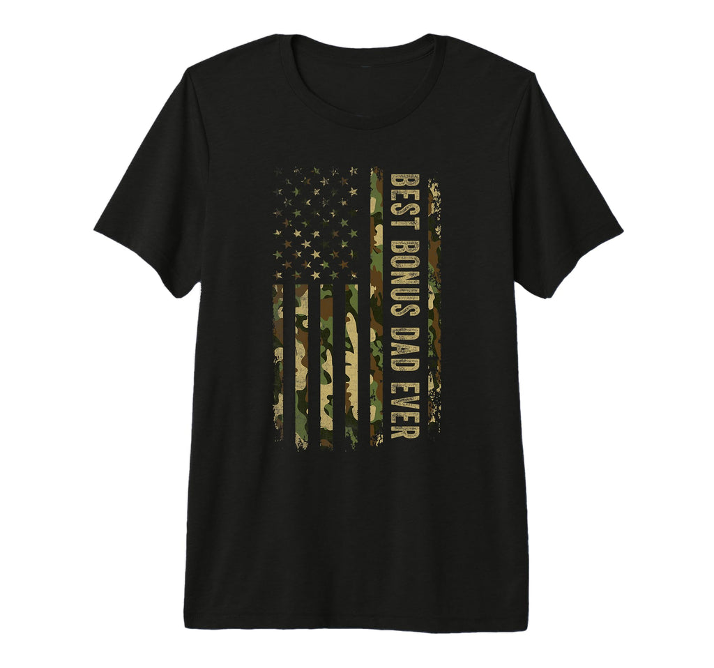 Best Bonus Dad Ever American Usa T-Shirt - Casual Everyday Wear Unisex - T-Shirt, Sweatshirt, Hoodie