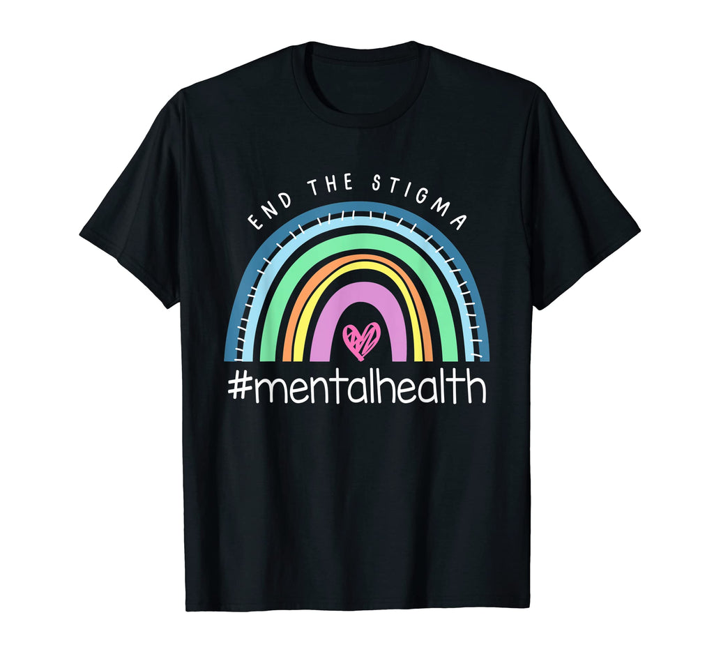 Mental Health Matters End Stigma Rainbow T-Shirt - Minimalist Print Unisex - T-Shirt, Sweatshirt, Hoodie