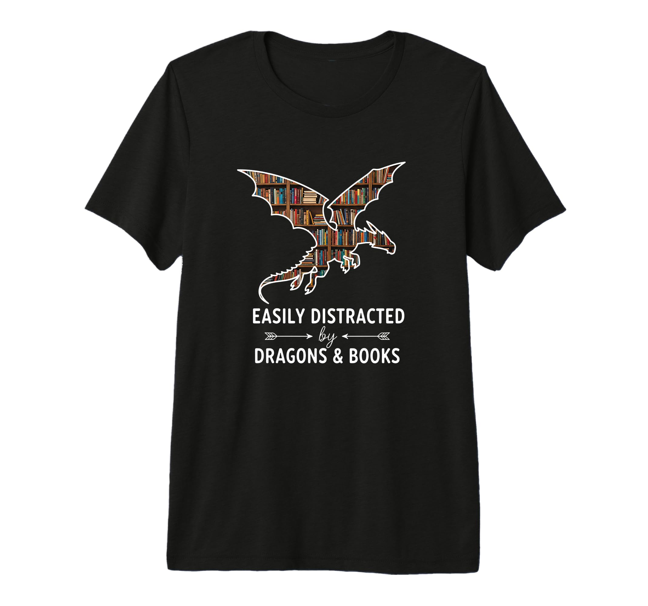 Fantasy Easily Distracted Dragons Books T-Shirt - Unique Graphic Men Women - T-Shirt, Sweatshirt, Hoodie