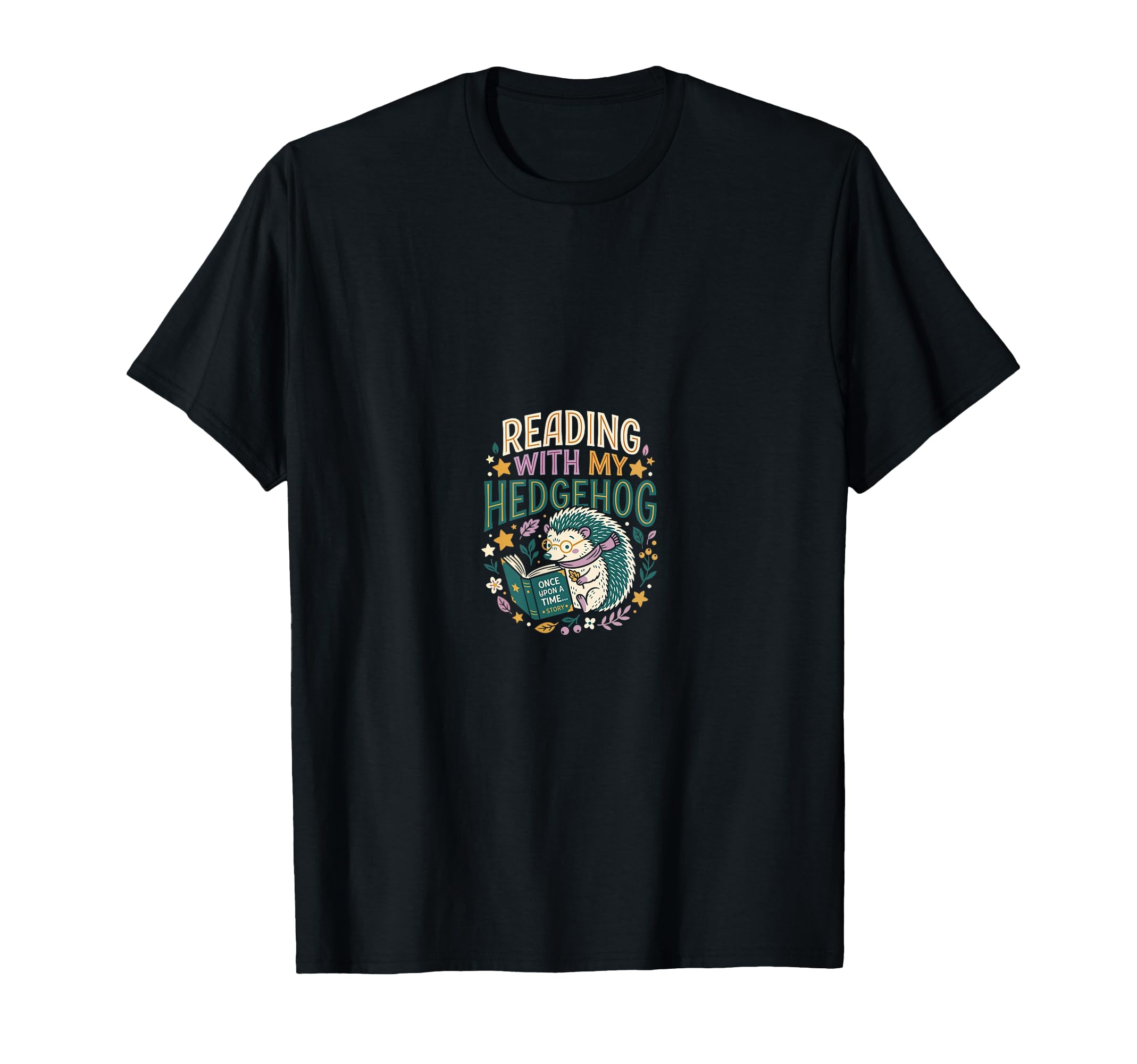 Reading My Hedgehog Book Nerd T-Shirt - Fun Novelty Design for Adults - T-Shirt, Sweatshirt, Hoodie