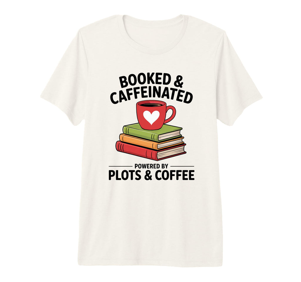 Caffeinated Book Lover Reading Coffee T-Shirt - Minimalist Print Unisex - T-Shirt, Sweatshirt, Hoodie