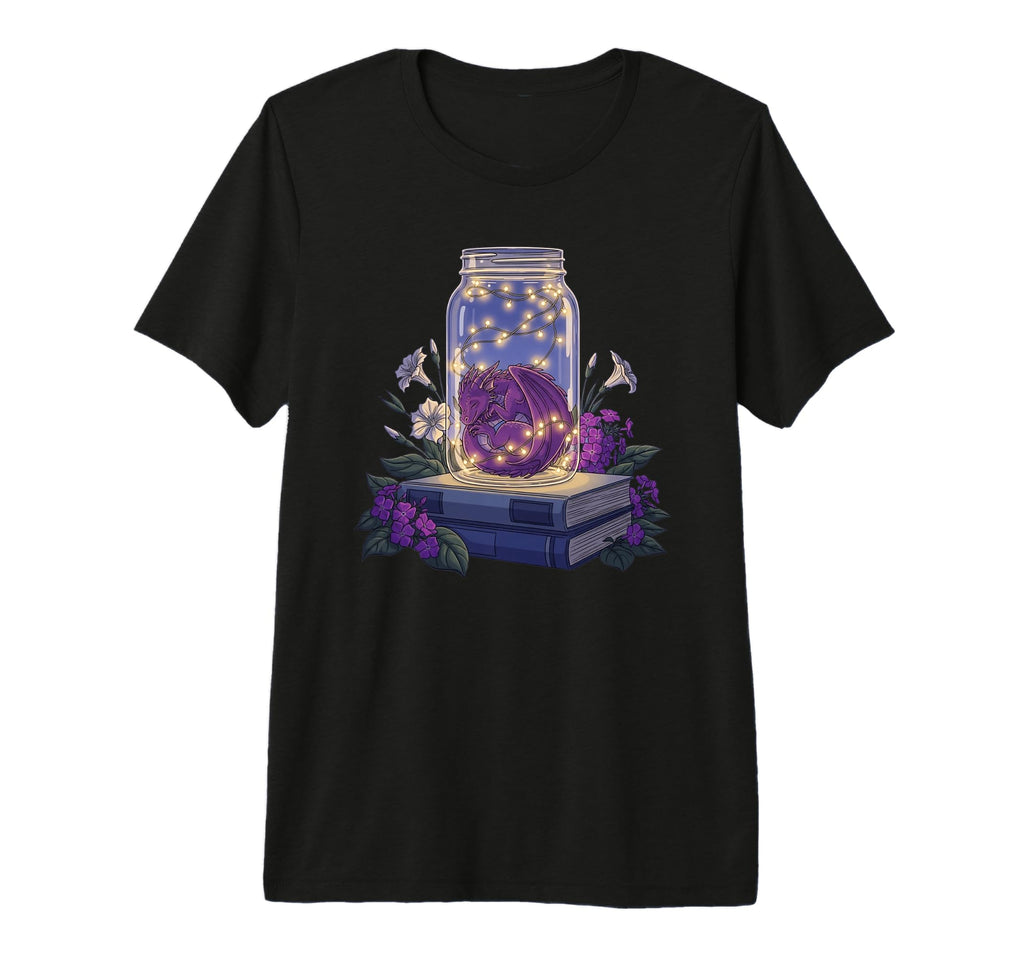 Sleeping Purple Dragon Jar Books And T-Shirt - Aesthetic Graphic Unisex - T-Shirt, Sweatshirt, Hoodie