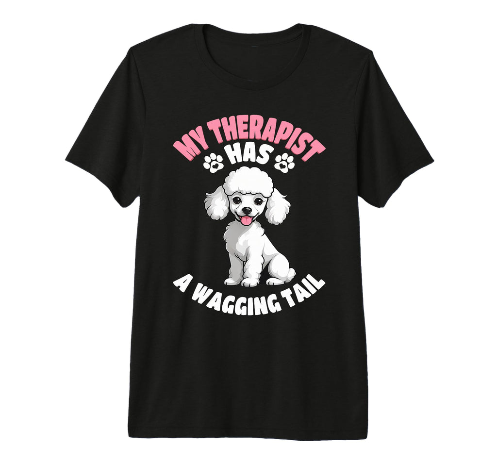 Funny Therapy Service Dog Poodle Tri T-Shirt - Custom Art Print Unisex - T-Shirt, Sweatshirt, Hoodie
