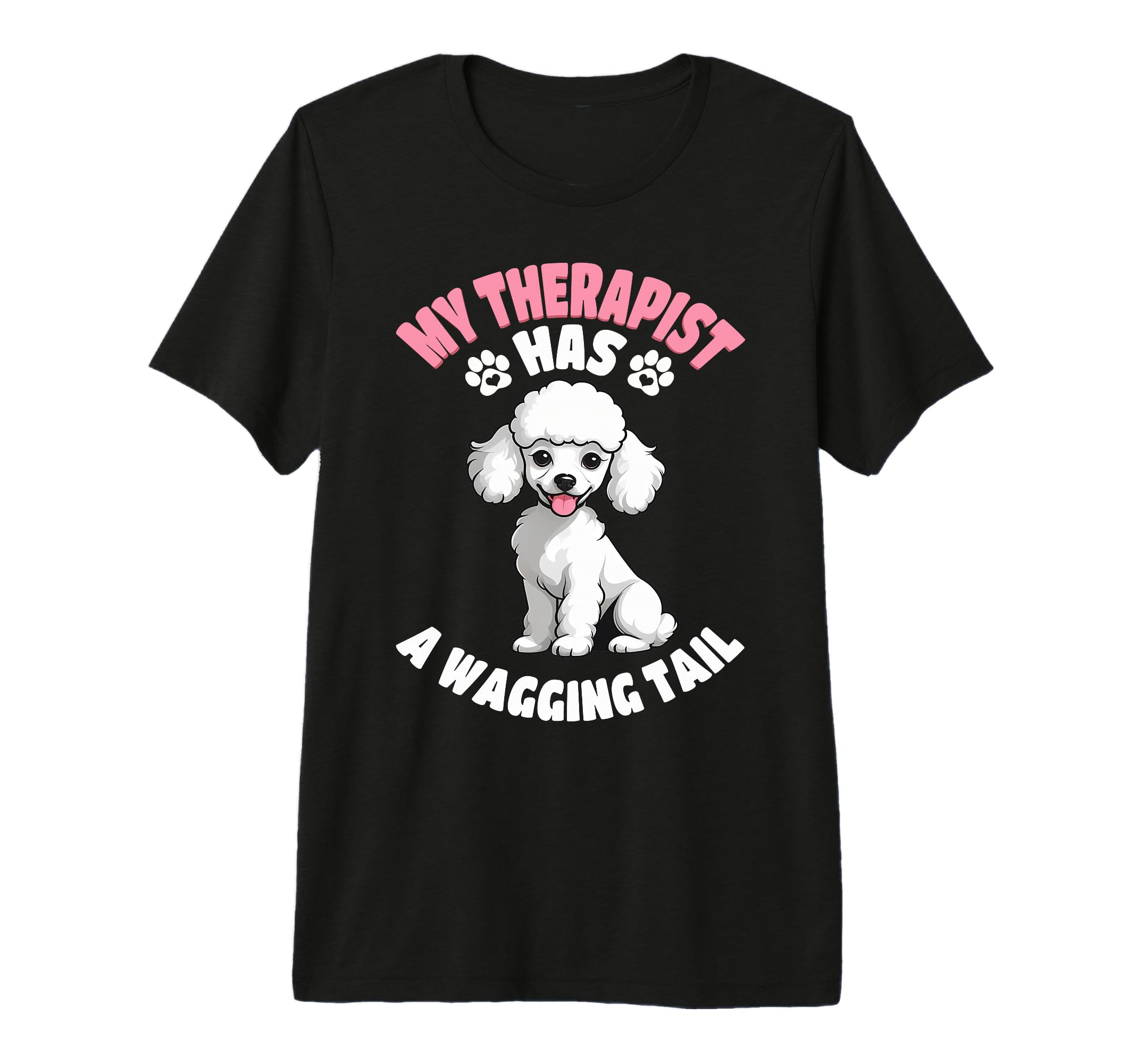 Funny Therapy Service Dog Poodle Tri T-Shirt - Custom Art Print Unisex - T-Shirt, Sweatshirt, Hoodie