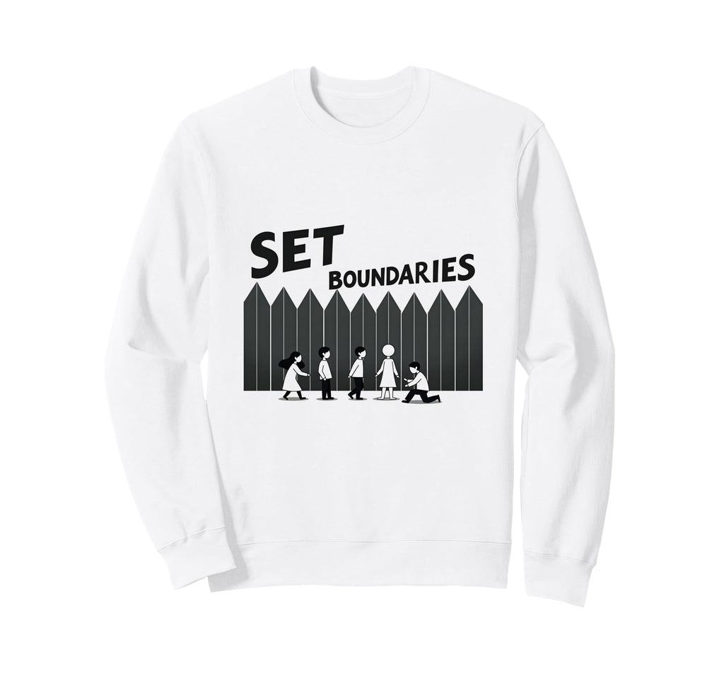 Set Boundaries Empowering Wall Sweatshirt - Fun Novelty Design Men Women - T-Shirt, Sweatshirt, Hoodie