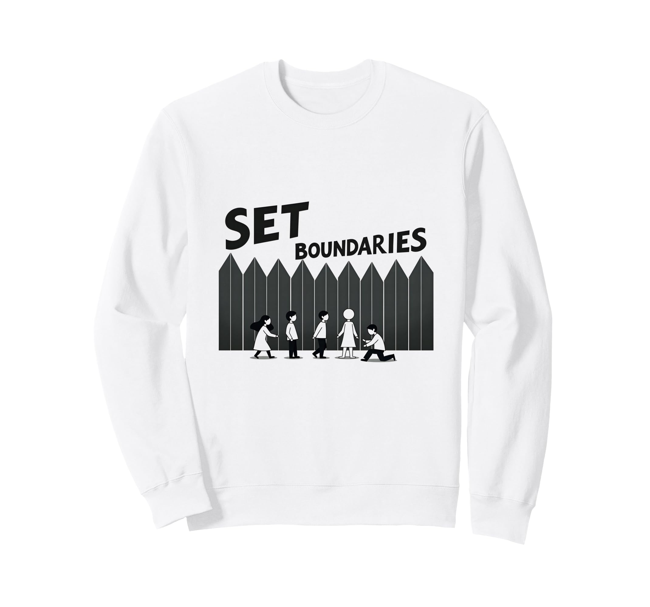 Set Boundaries Empowering Wall Sweatshirt - Fun Novelty Design Men Women - T-Shirt, Sweatshirt, Hoodie