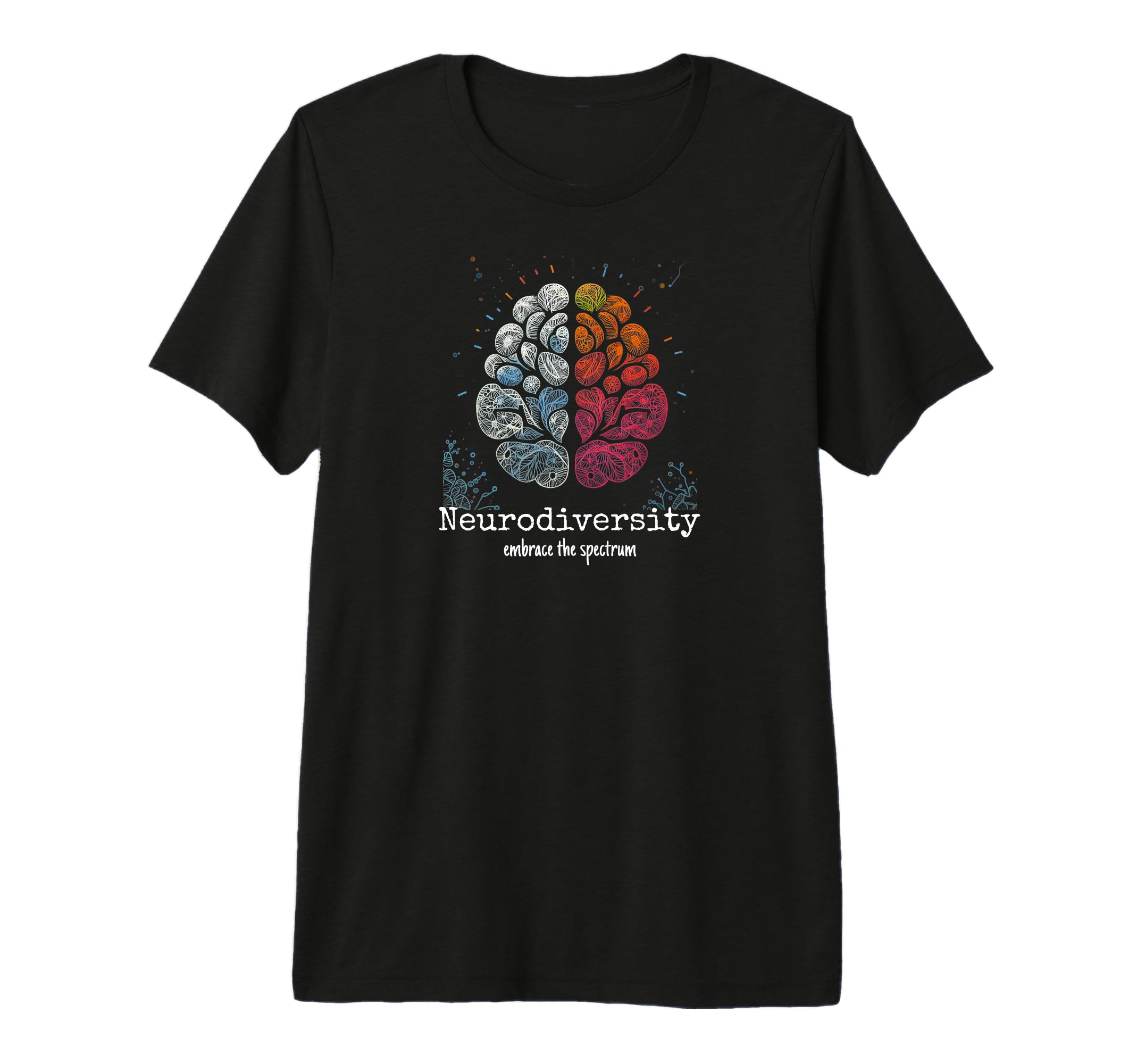 Colorful Rainbow Brain Neurodiversity T-Shirt - Minimalist Print Unisex - T-Shirt, Sweatshirt, Hoodie