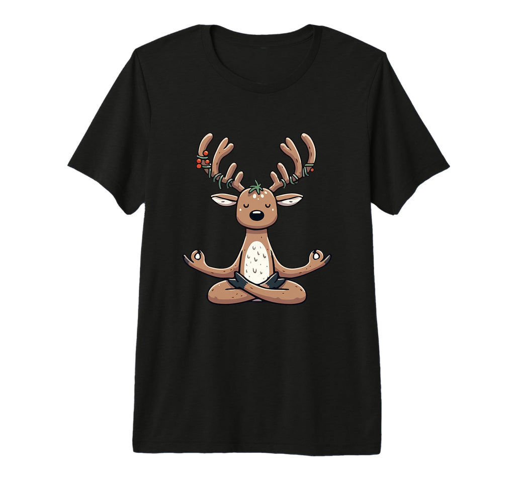 Meditation Reindeer Yoga Pose Relaxing T-Shirt - Novelty Apparel Unisex - T-Shirt, Sweatshirt, Hoodie