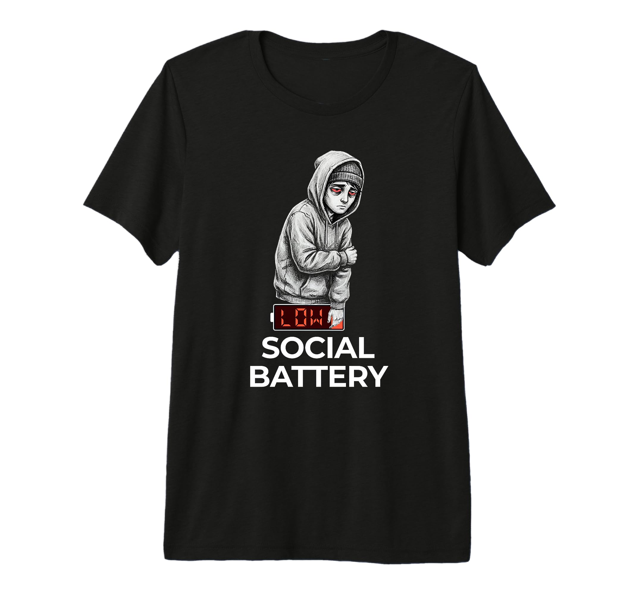 Low Social Battery Relatable Introvert T-Shirt - Minimalist Print Unisex - T-Shirt, Sweatshirt, Hoodie