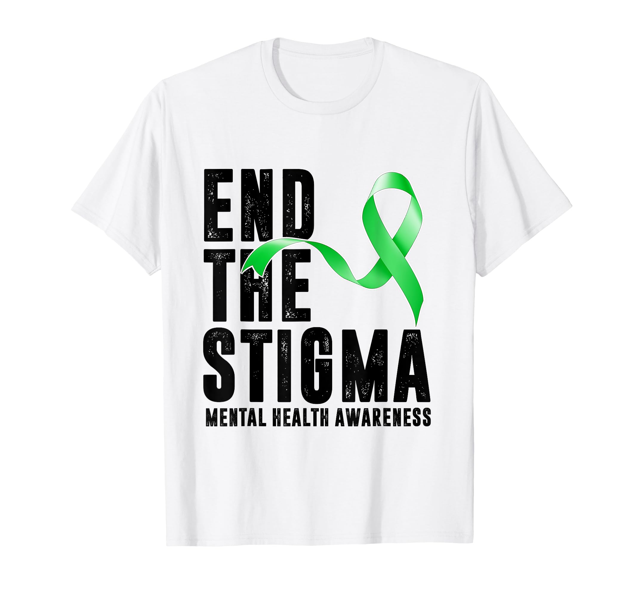 Mental Health Awareness End Stigma Ribbon T-Shirt - Graphic Print Unisex - T-Shirt, Sweatshirt, Hoodie