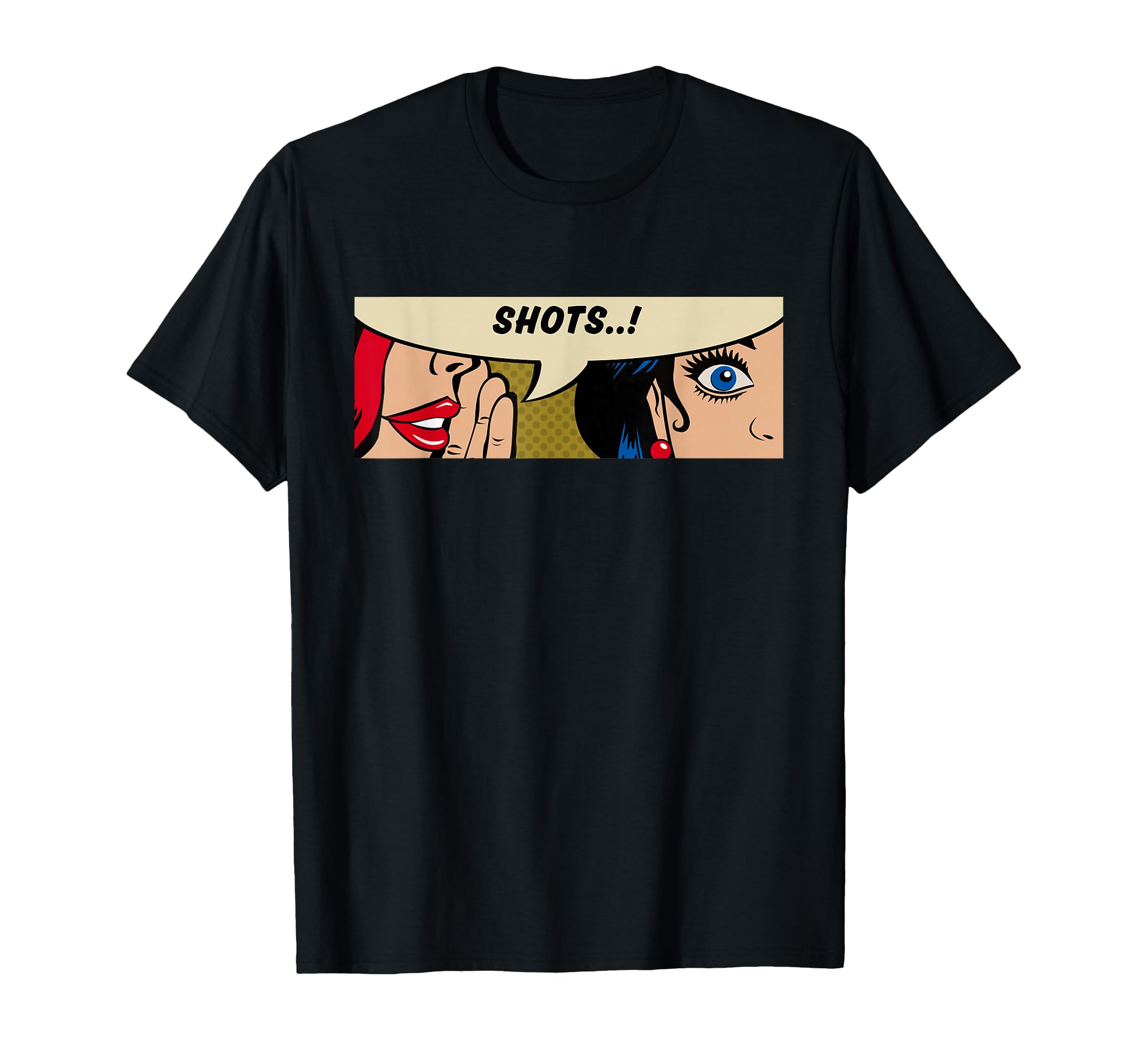 Whispering Shots Shot Party Club Comic T-Shirt - Trendy Graphic for Adults - T-Shirt, Sweatshirt, Hoodie