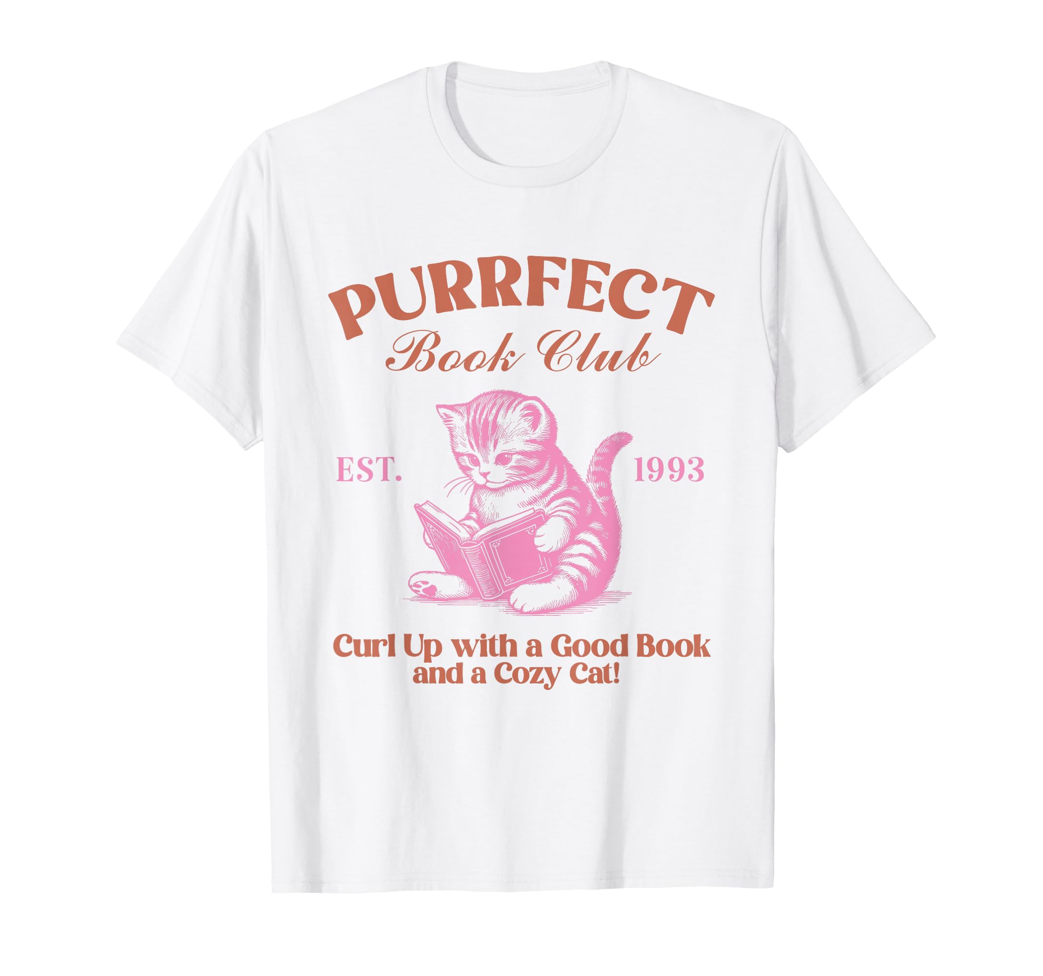 Purrfect Book Club Cat Reading Funny T-Shirt - Aesthetic Graphic Unisex - T-Shirt, Sweatshirt, Hoodie