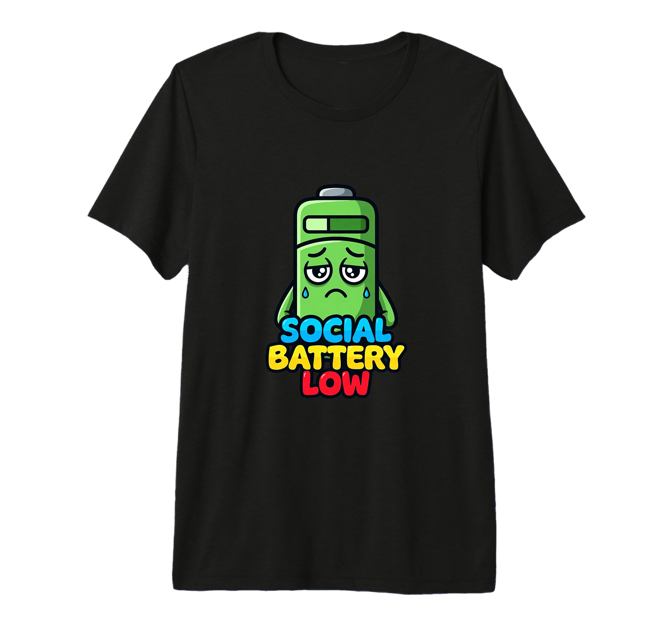 Funny Social Energy Low Battery T-Shirt - Casual Everyday Wear Men Women - T-Shirt, Sweatshirt, Hoodie