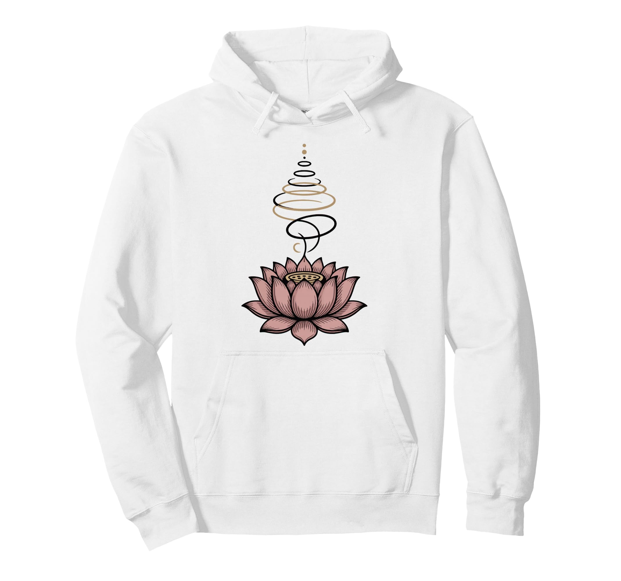 Spiritual Lotus Flower Unalome Zen Hoodie - Fun Novelty Design for Adults - T-Shirt, Sweatshirt, Hoodie