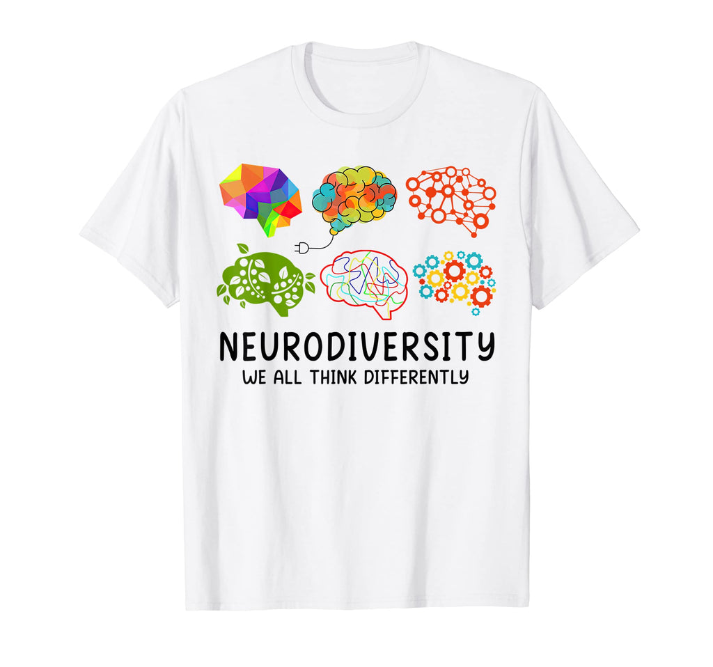 Colorful Brains Neurodiversity We All T-Shirt - Minimalist Print Men Women - T-Shirt, Sweatshirt, Hoodie