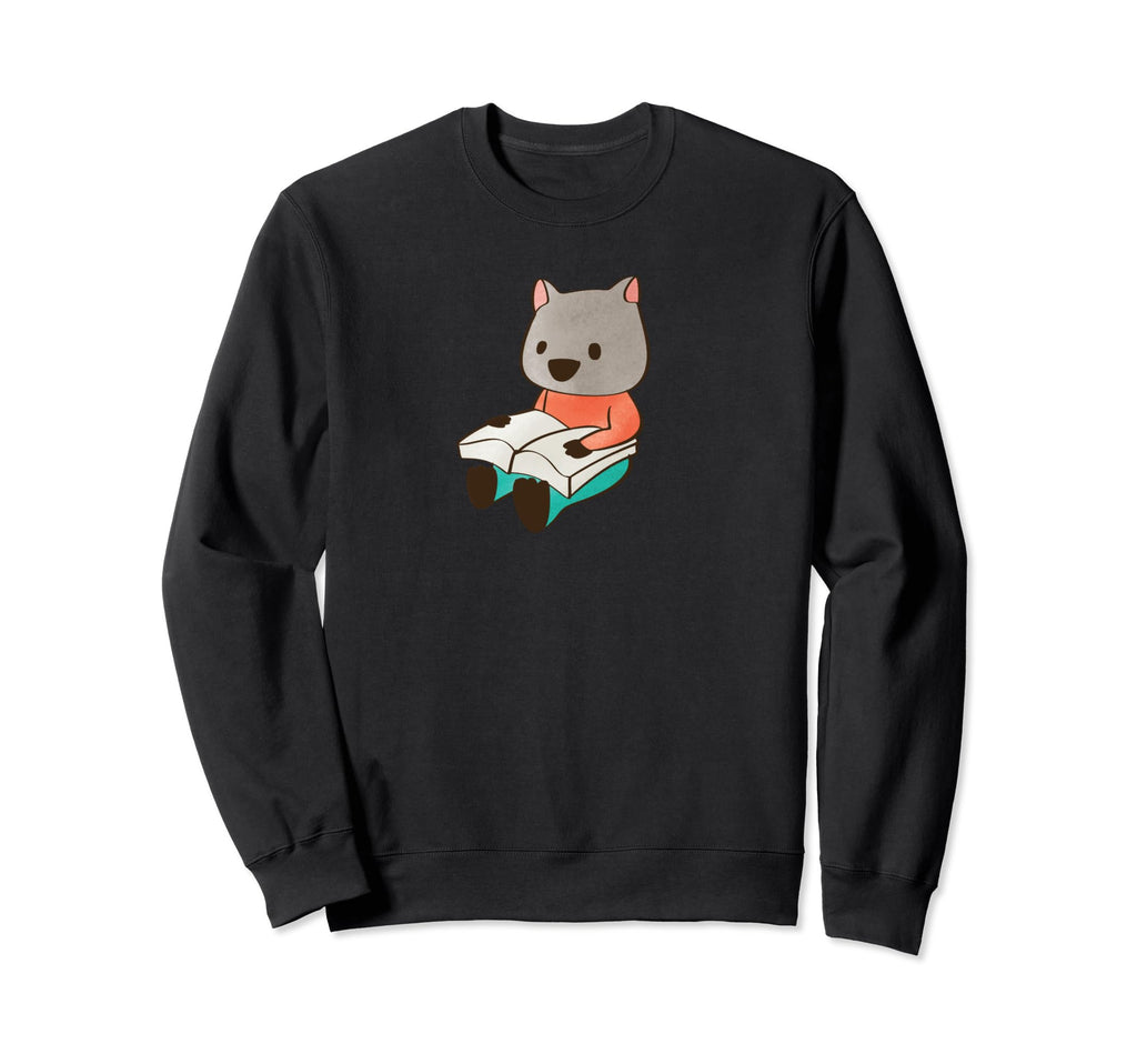 Wombats Reading Books Studying Sweatshirt - Casual Everyday Wear Unisex - T-Shirt, Sweatshirt, Hoodie