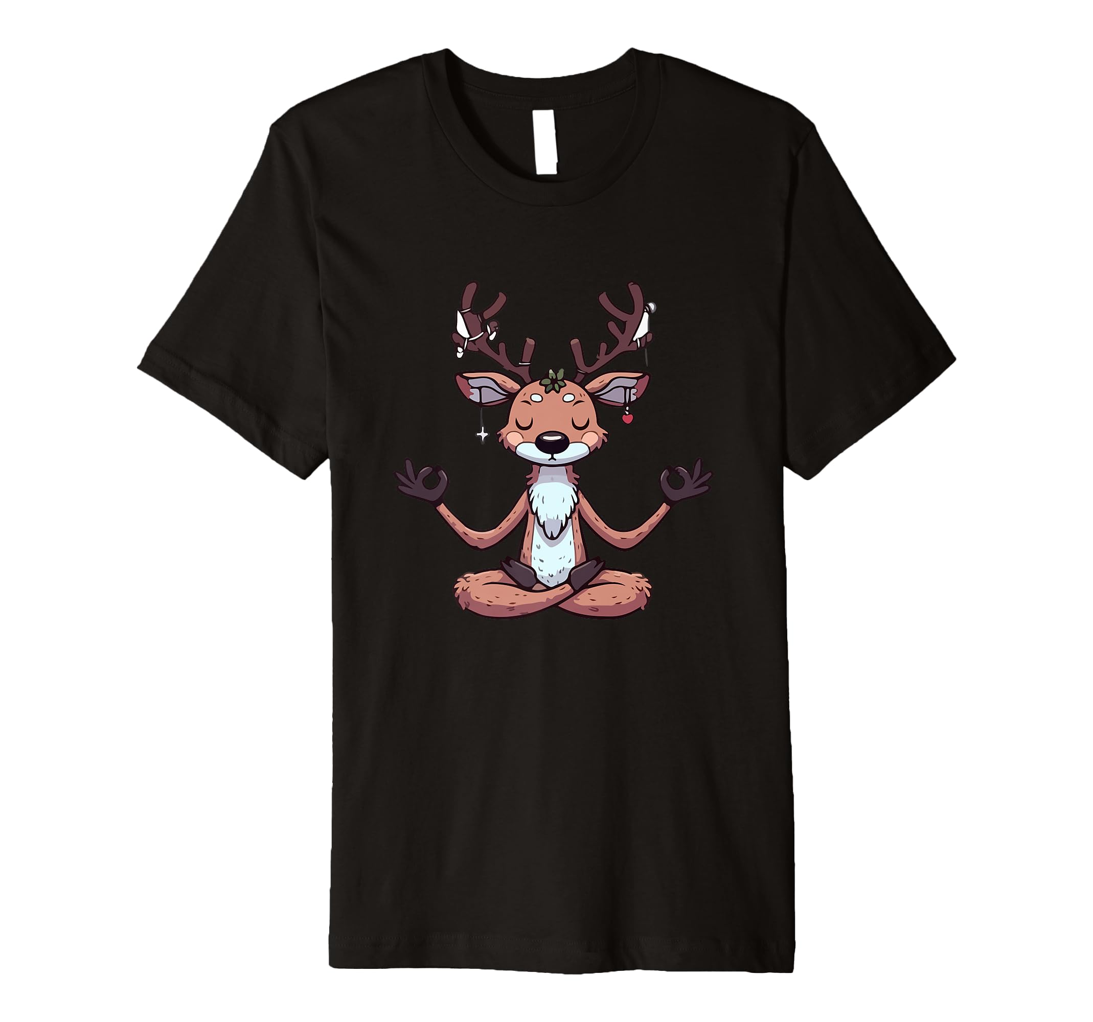 Meditation Reindeer Yoga Pose T-Shirt - Custom Art Print Men Women - T-Shirt, Sweatshirt, Hoodie