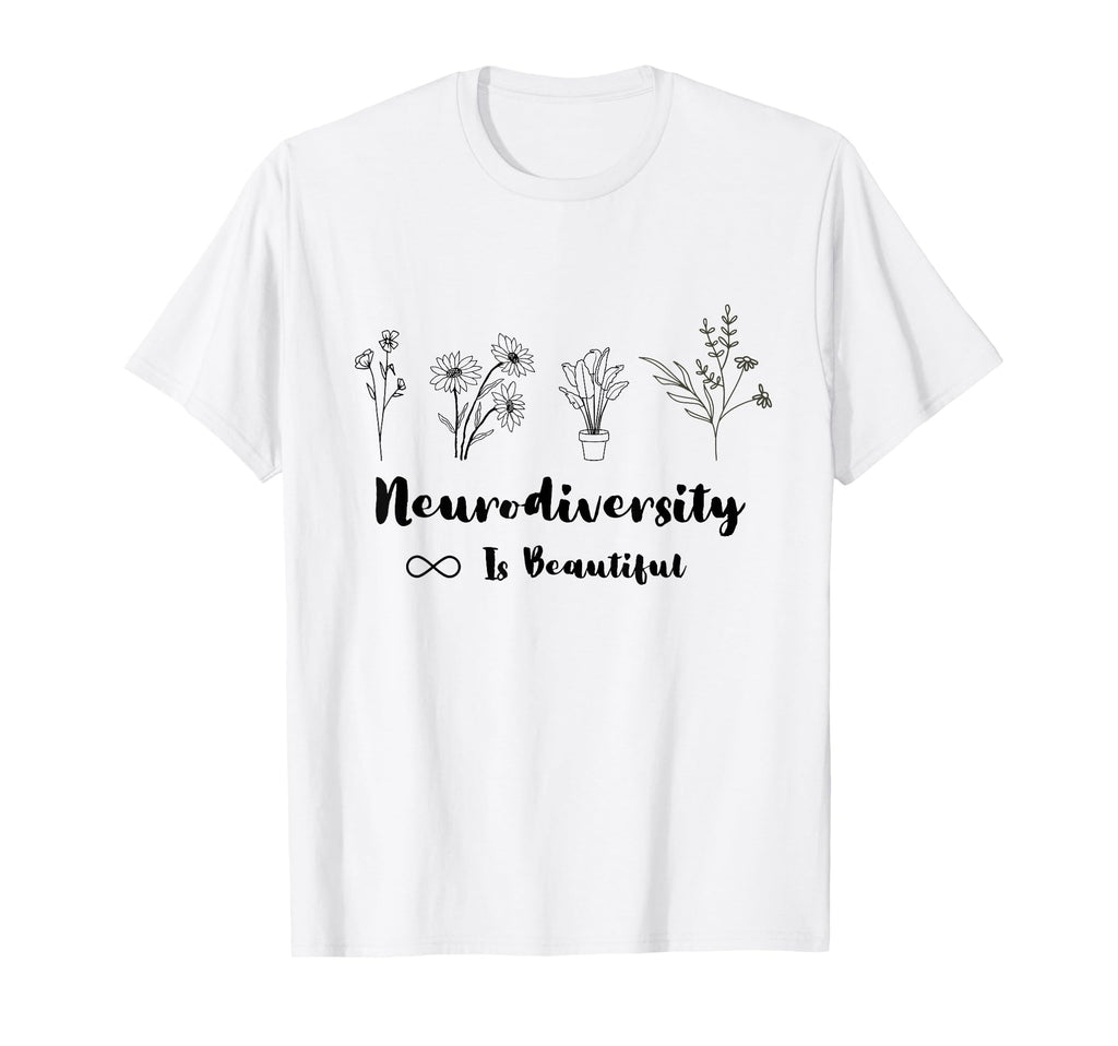 Neurodiversity Is Beautiful Floral T-Shirt - Unique Graphic for Adults - T-Shirt, Sweatshirt, Hoodie